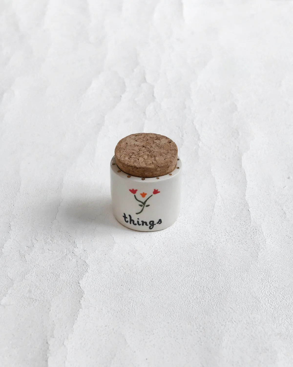 Field of Flowers Ruffled Things Jar - Cork Lid