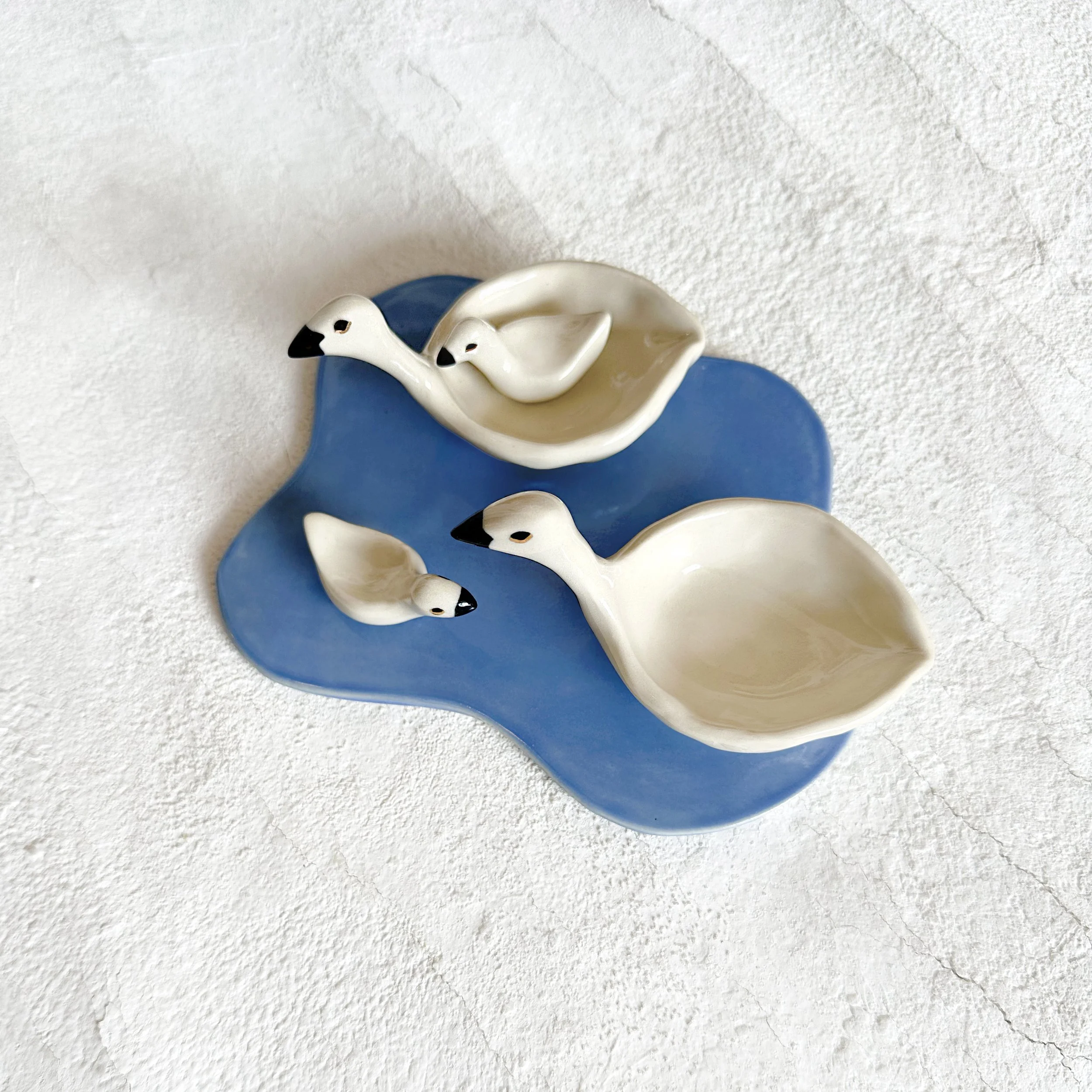 Ceramic Trumpeter Swan Mama + Cygnet - Set 2