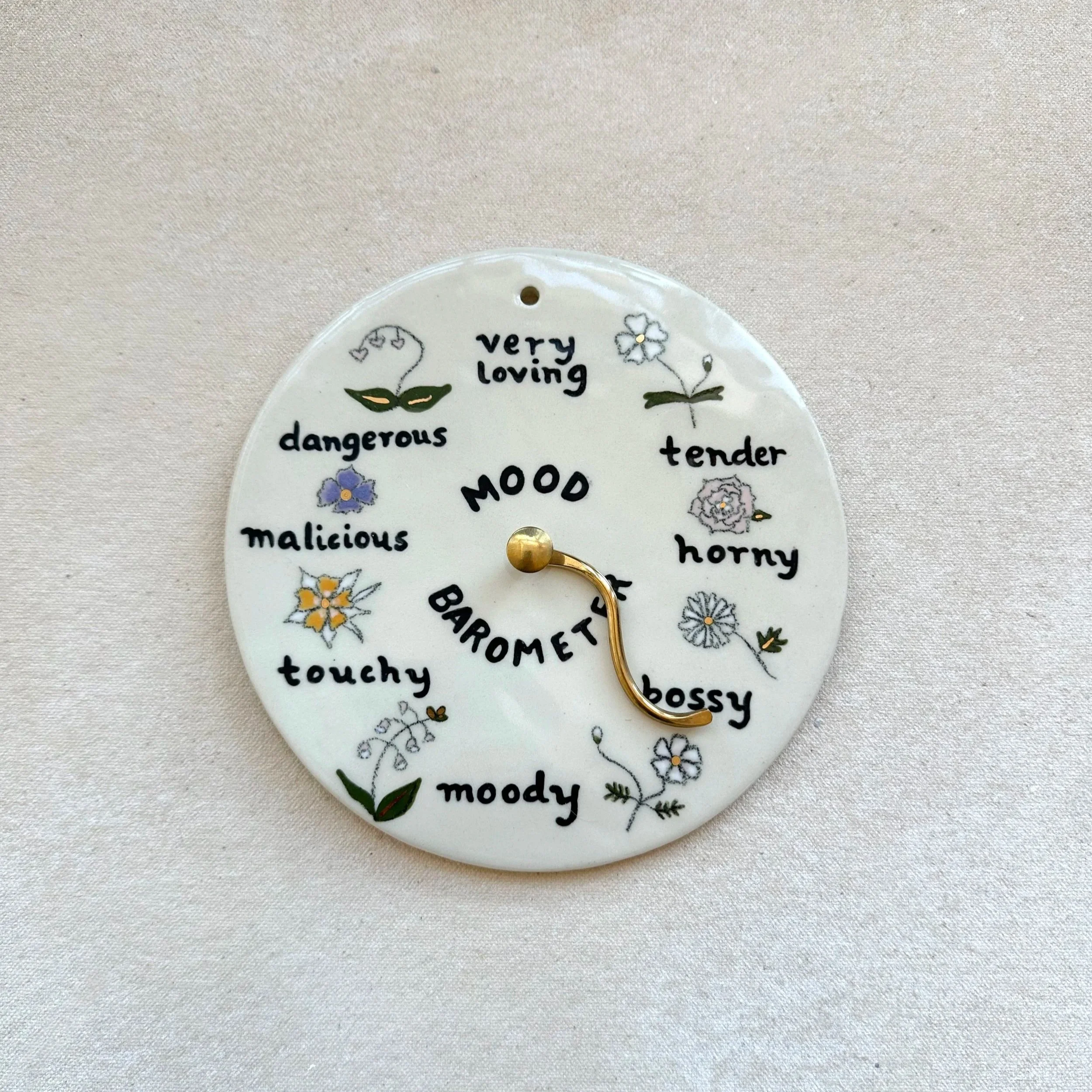 Mood Barometer - Gold Luster Detailing with Brass Pointer