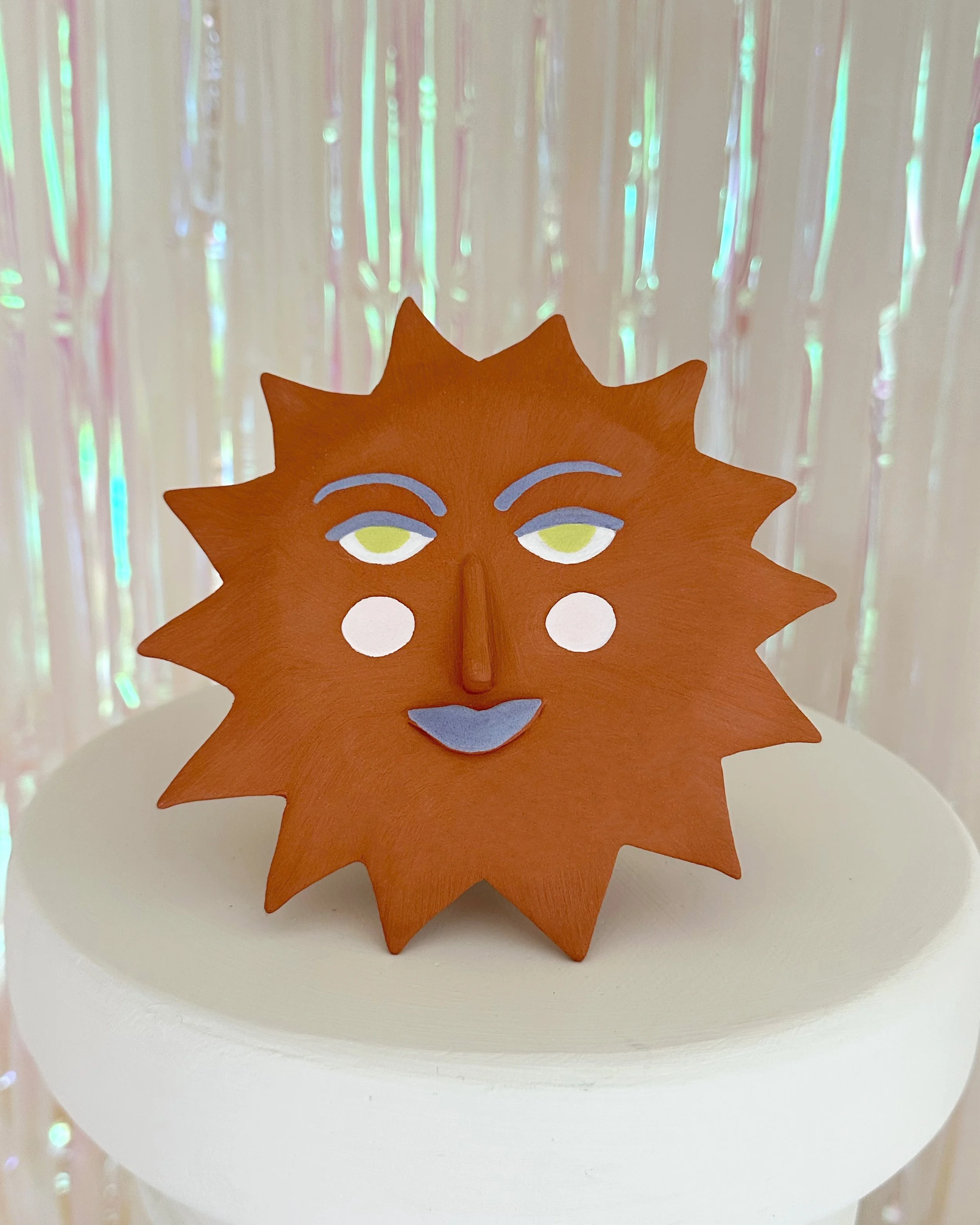 Terracotta Sun Face Wall Art - Lavender