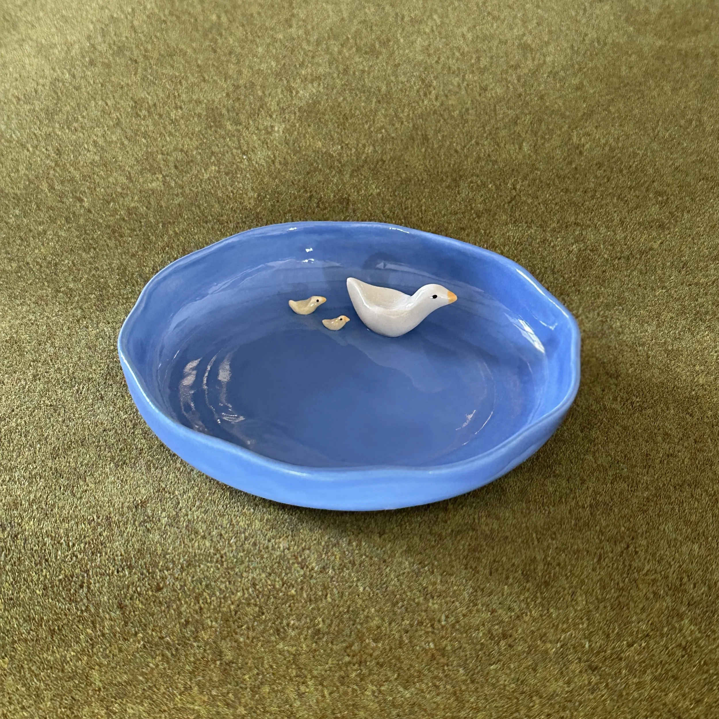 Duck + Ducklings in Pond- Farm Animal Ruffled Dish