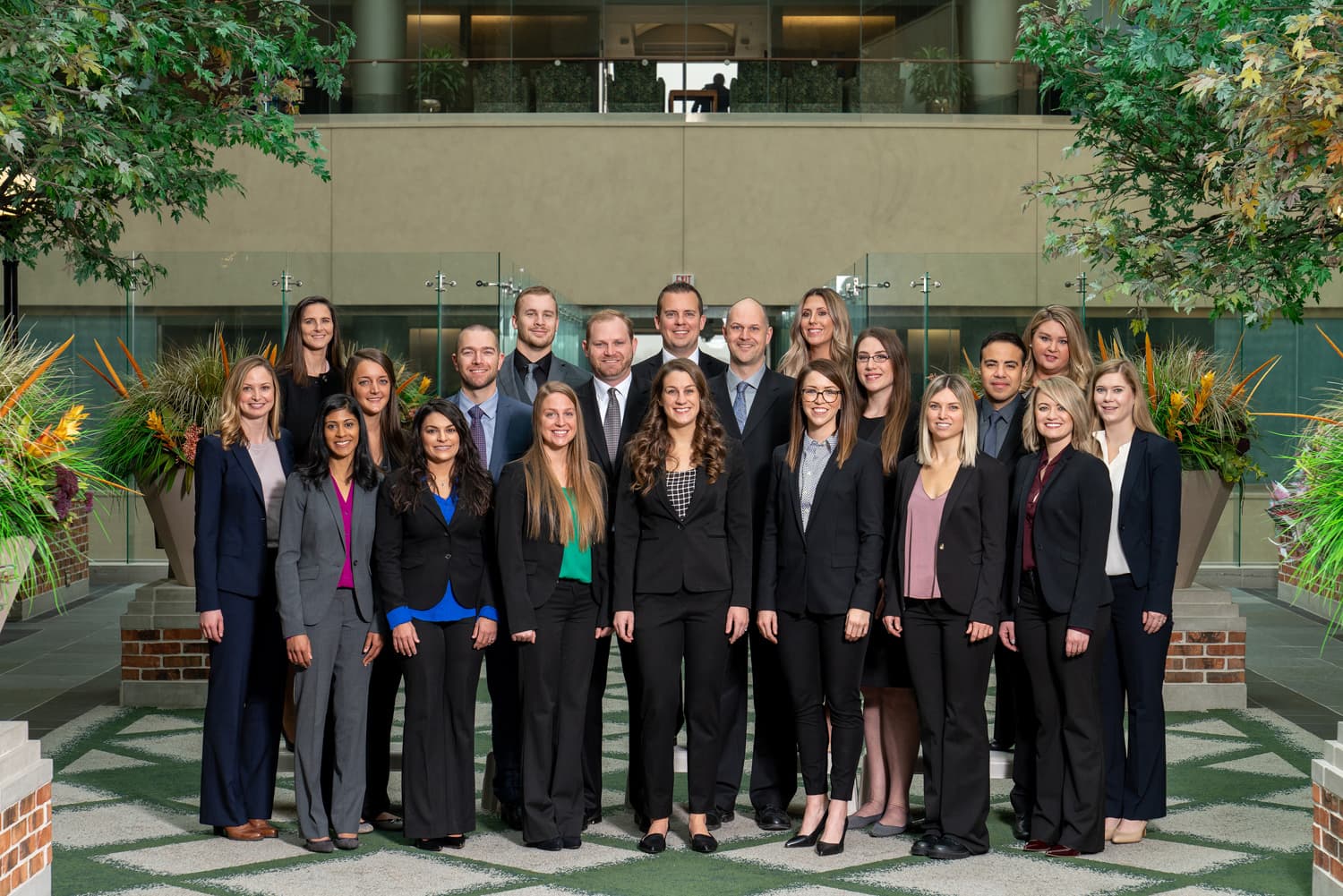  former Oakland University students in a group photo at Beaumont Hospital 