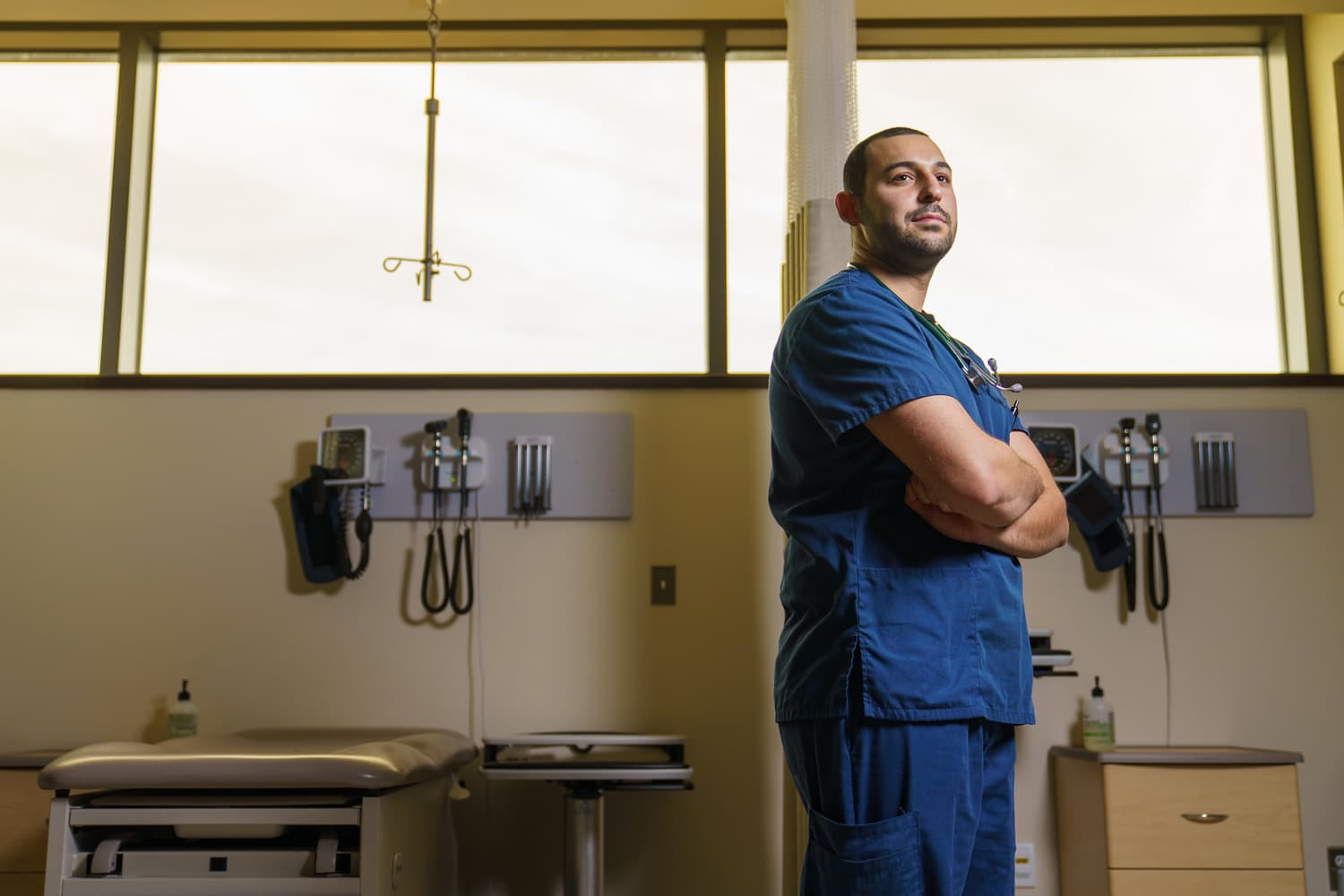  Nurse portrait in Nursing Lab at Oakland University Health and Human Sciences 