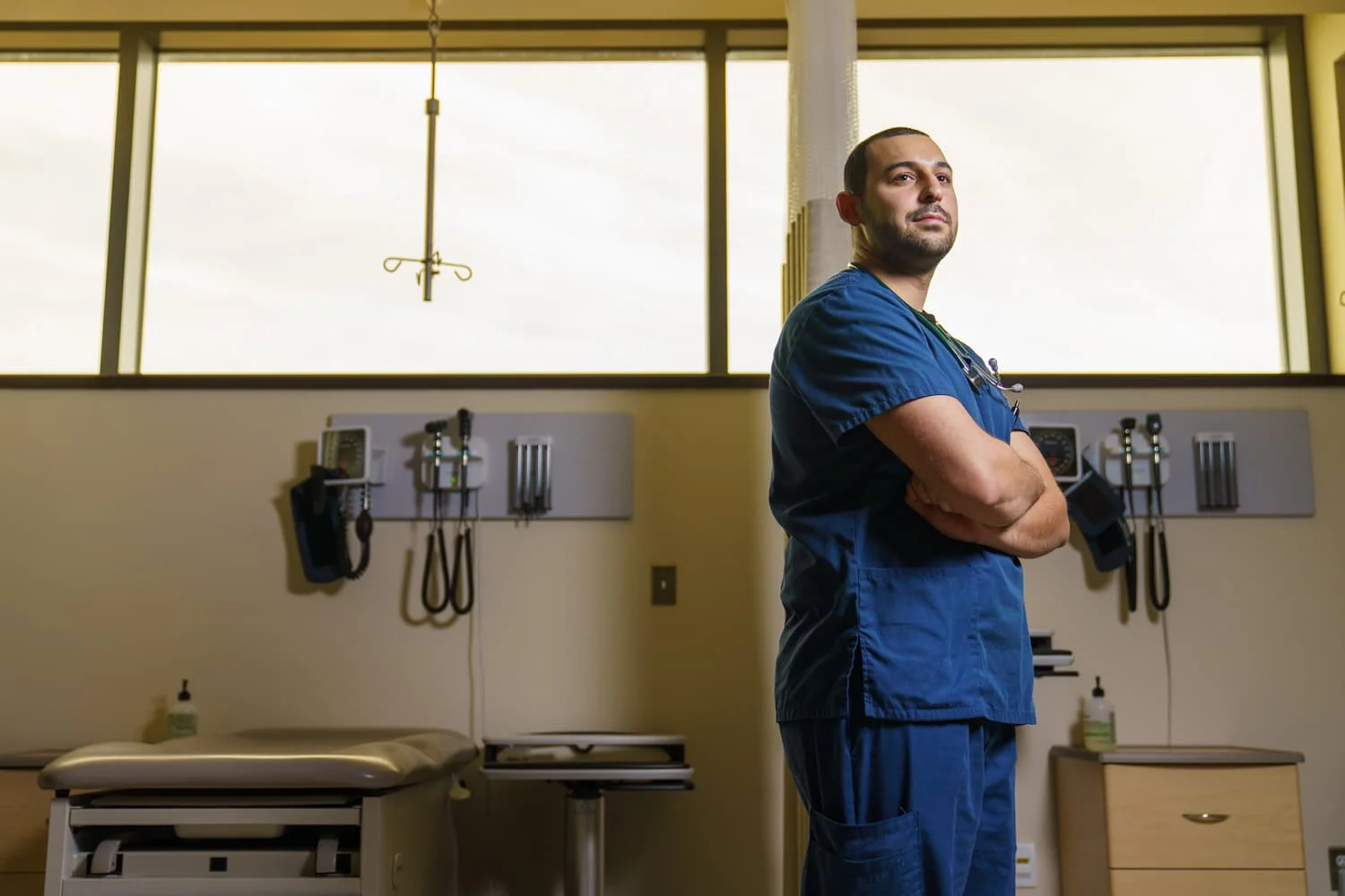Nurse portrait in Nursing Lab at Oakland University Health and Human Sciences
