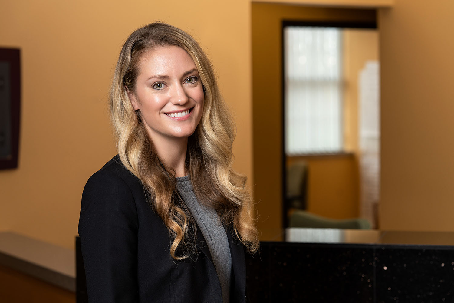  headshot portrait of blonde woman 