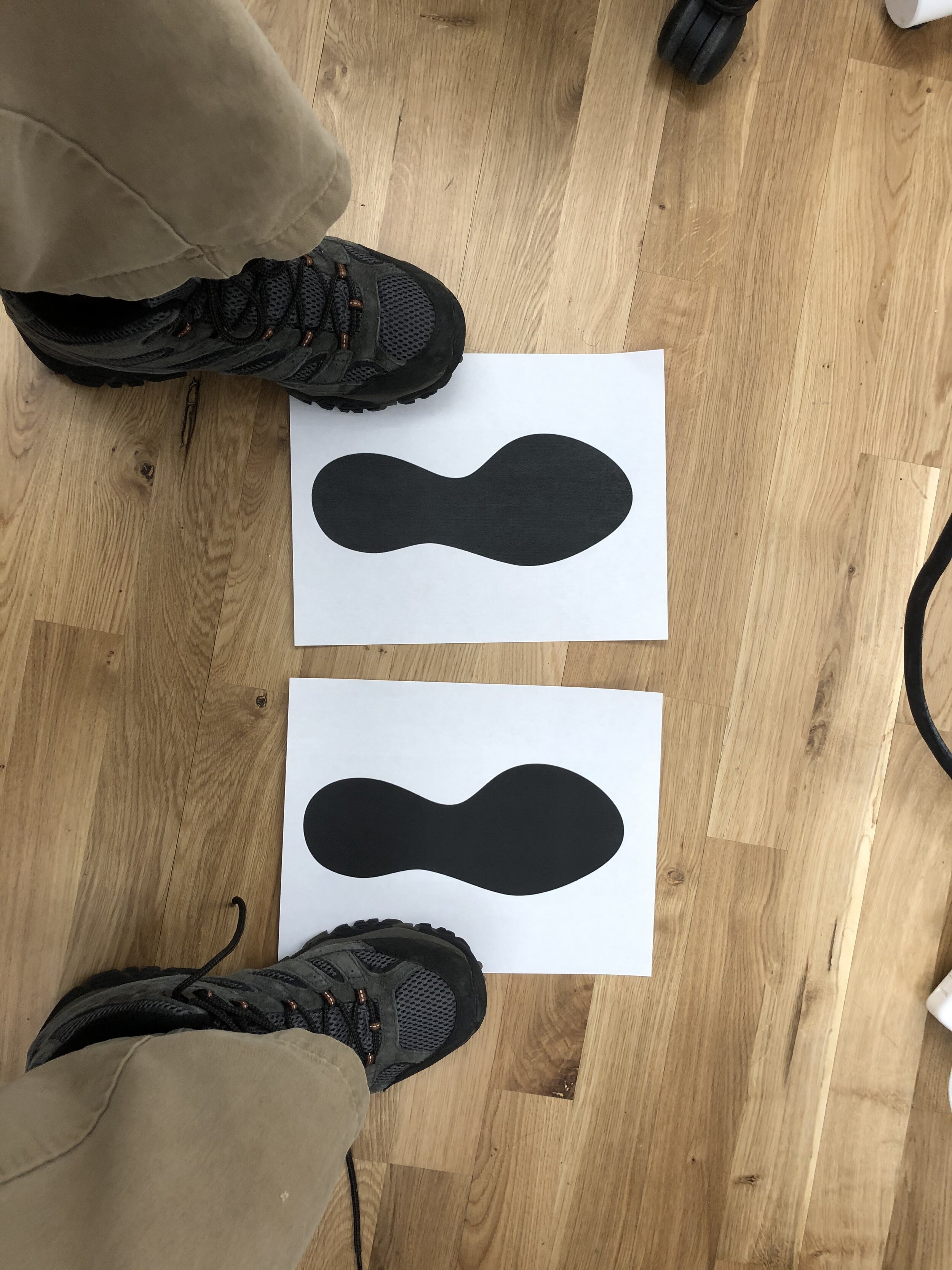 footprint printouts for mock foot sensors