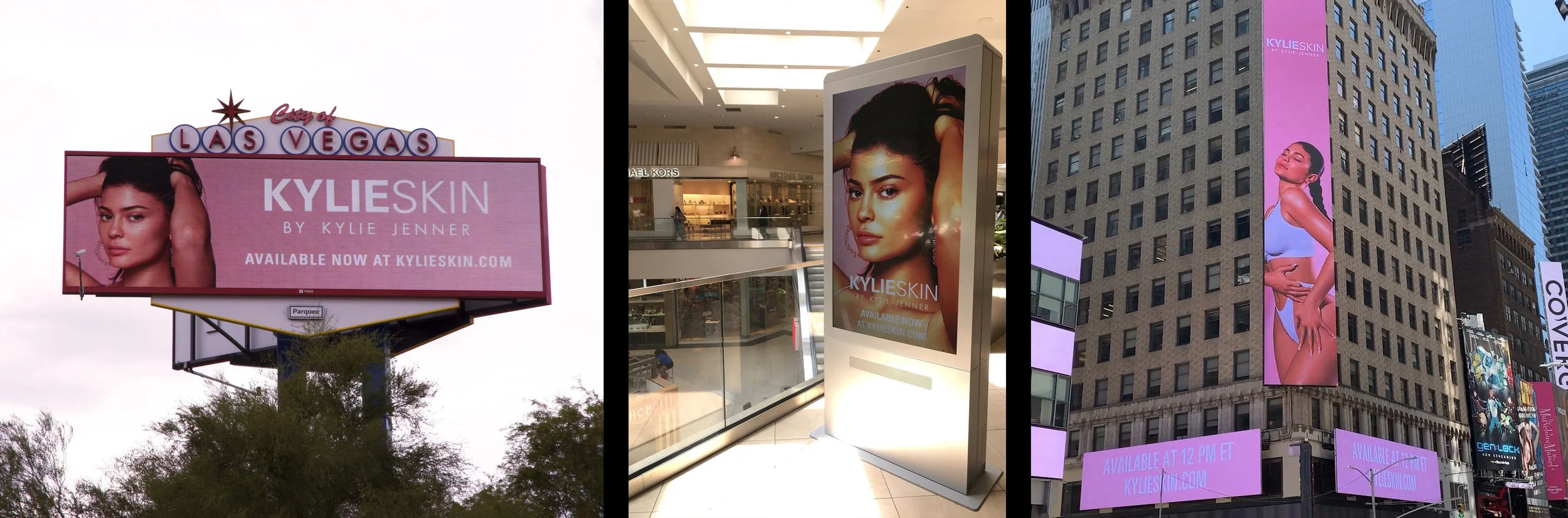 Kylie Skin had multiple pieces of creative artwork that were switched out throughout the day and all went live simultaneously to tie in with social media.