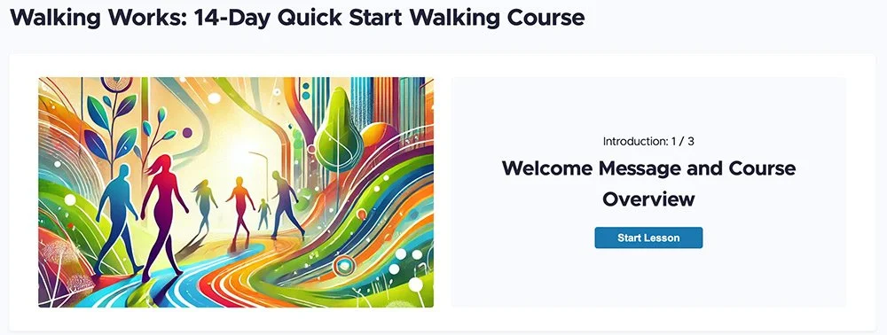 Walking works hosted on the Teachable education platform image