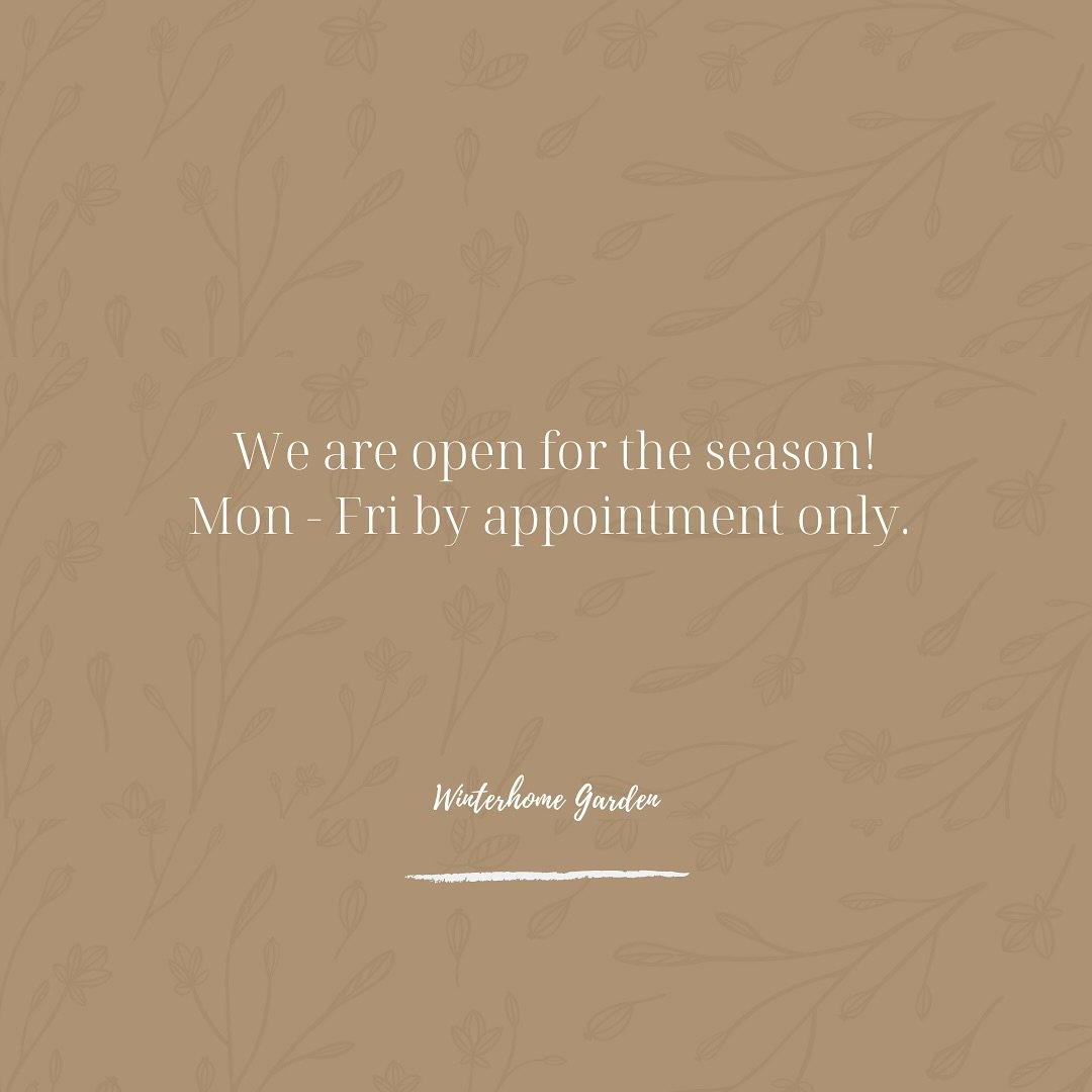 It&rsquo;s the first week of November which means Winterhome Garden is now officially open for the season! We are looking forward to sharing the garden with all our wonderful visitors. Open Mon- Fri by appointment only- please email us at winterhomen