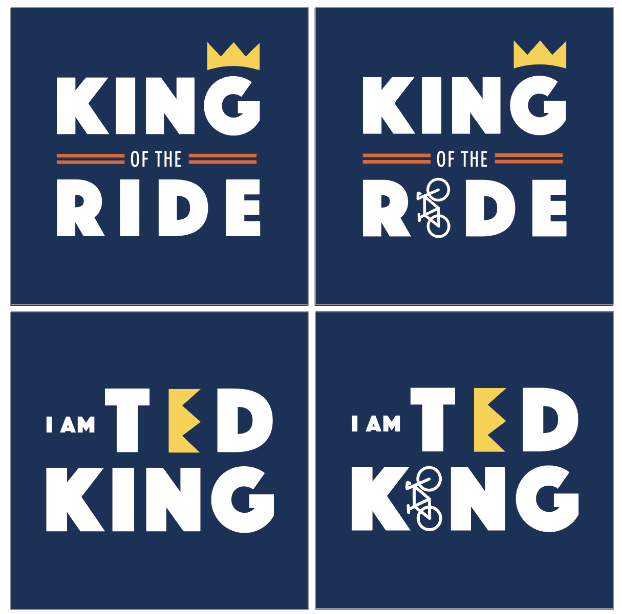 My client decided on these 4 designs as the final products. each of the elements (the crown and the bike) can be used as standalone elements in maintaining their personal brand.