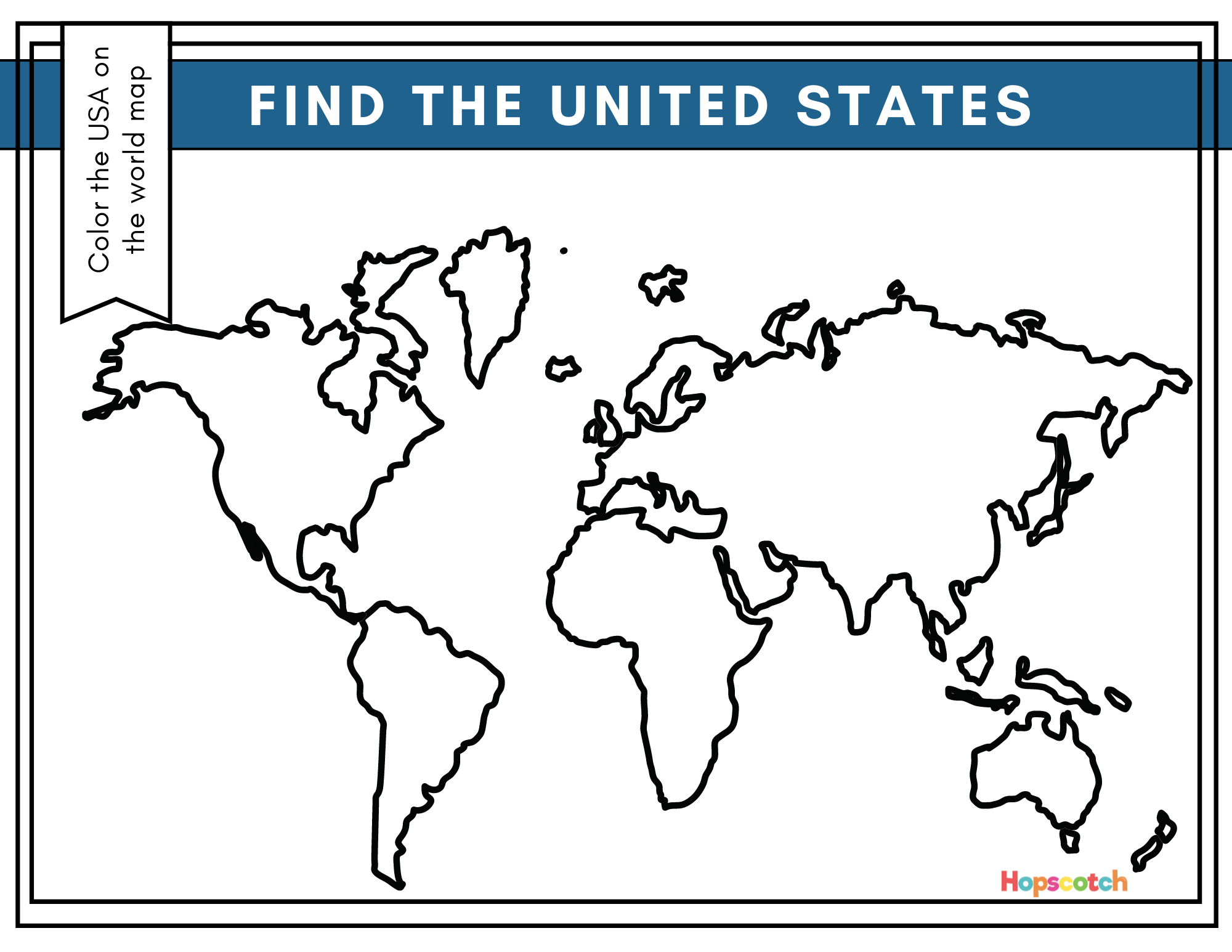 Free Printable USA Map Coloring Page