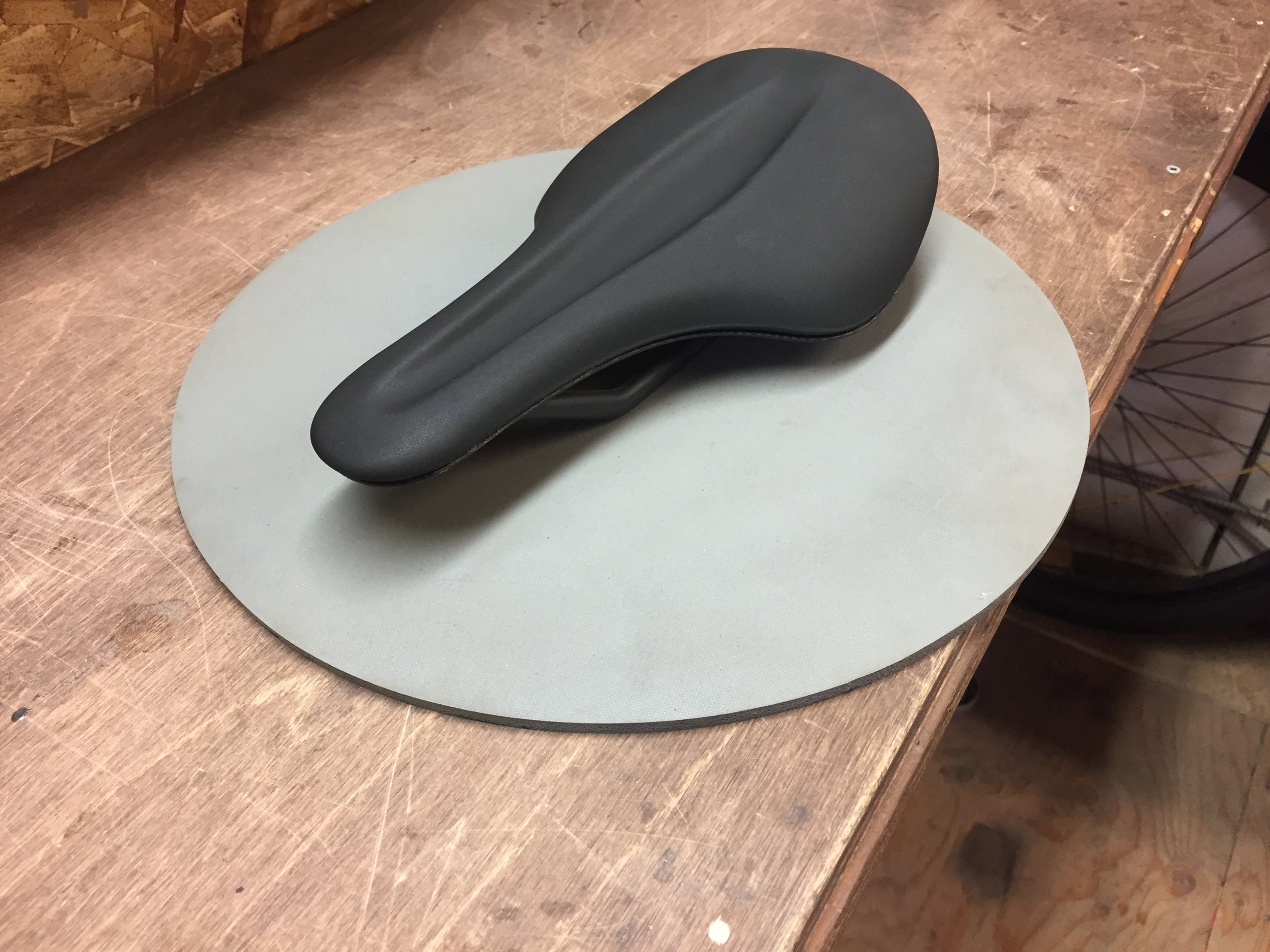 Completed carbon fiber bike saddle
