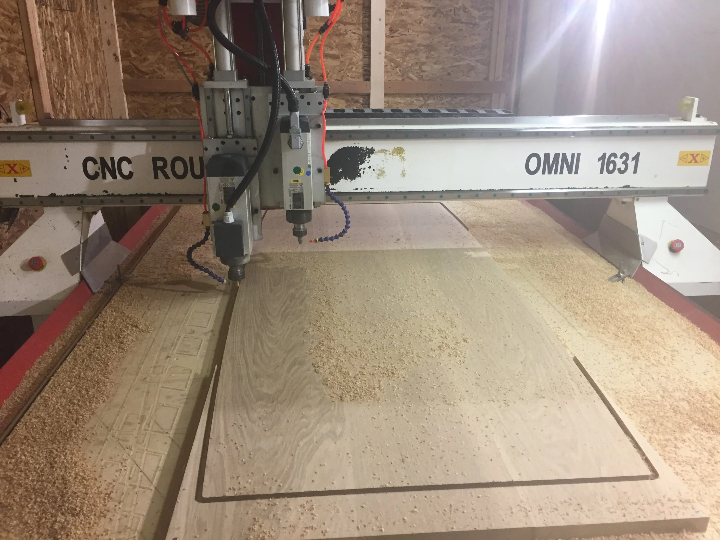 CNC machining solid wood table-top