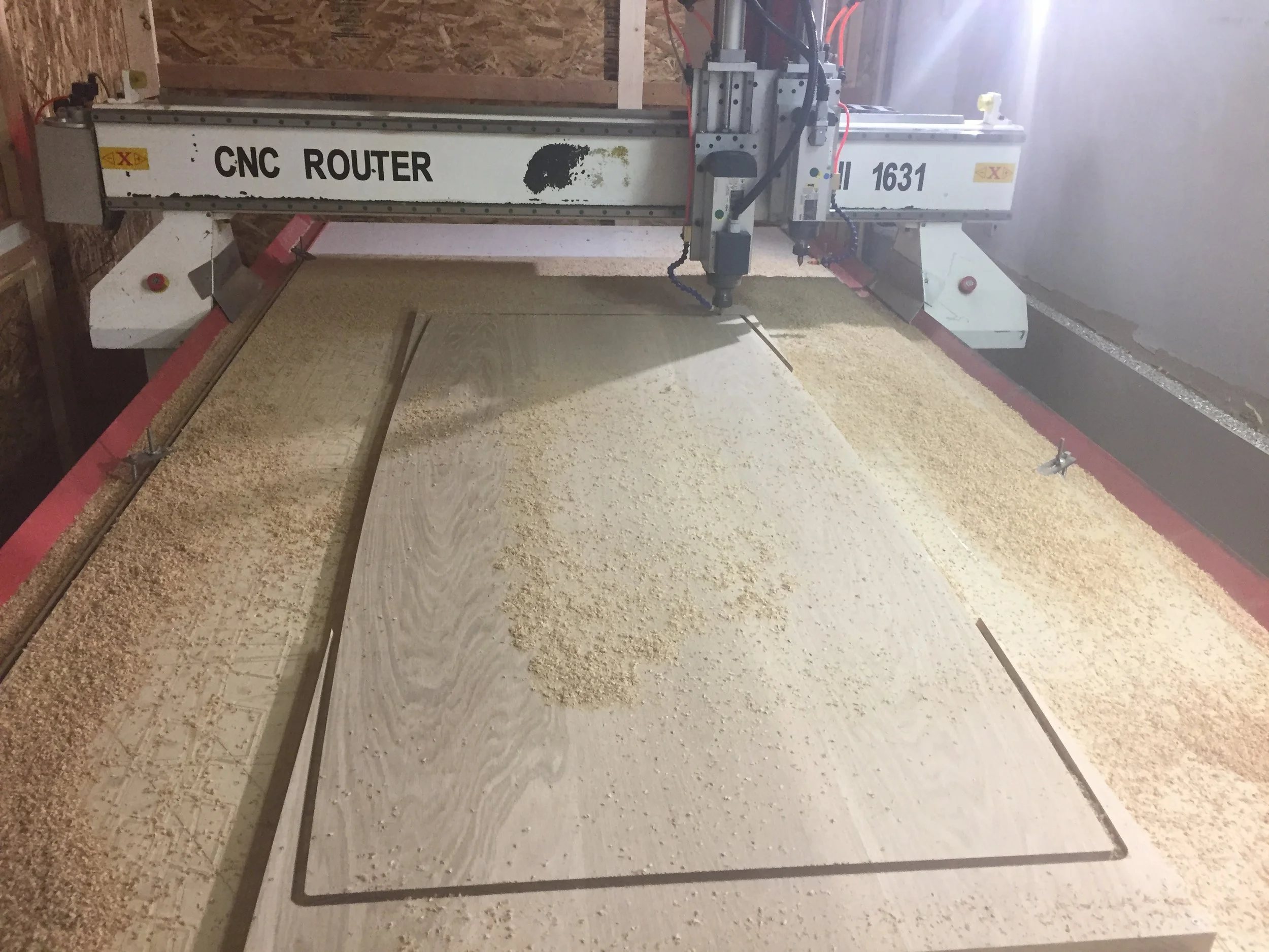 CNC machining solid wood table top