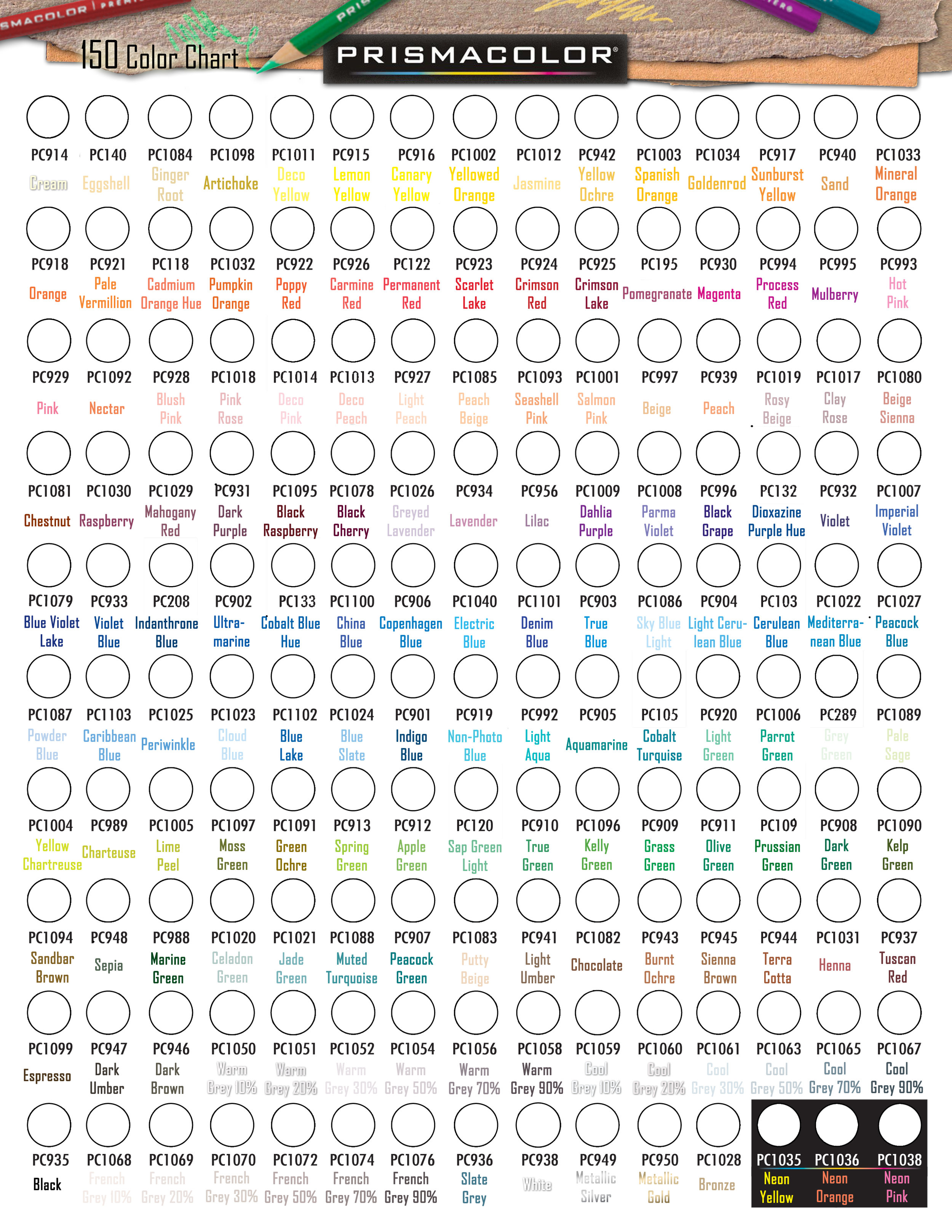 Prisma Size Chart