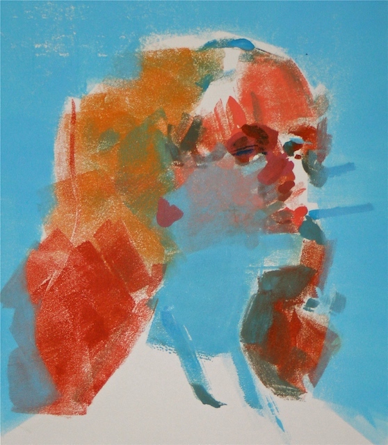 Portrait in Orange, Turquoise and Rust