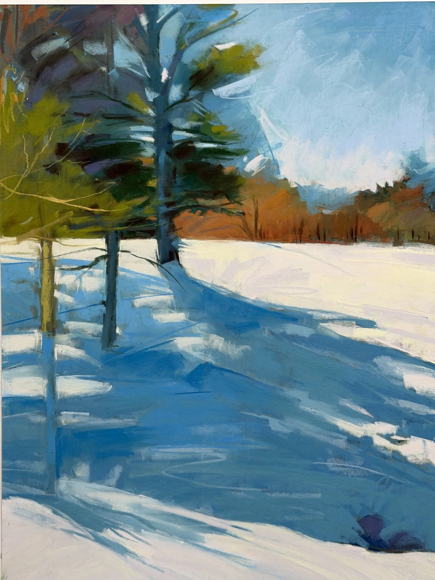   Winter Stillness, Tawasentha:  pastel image size 17” x 13.25”; matted size 21.5” x 17.75” (AW#377 