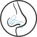 3. BREATHE Gently guide the device backwards into your nose to a point that it is comfortable. You may need to adjust your nostrils over and around the ridged paddles to ensure it’s fully inserted.