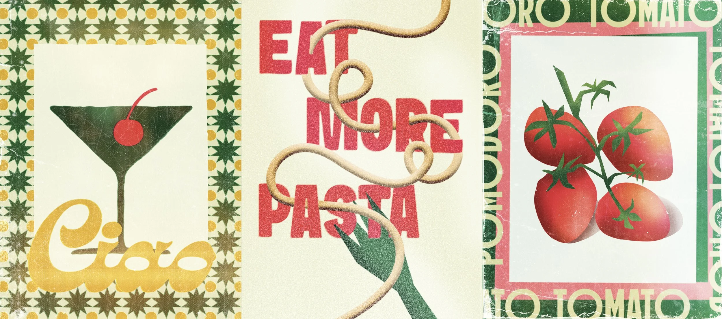 Happy Italy wall illustrations - 1