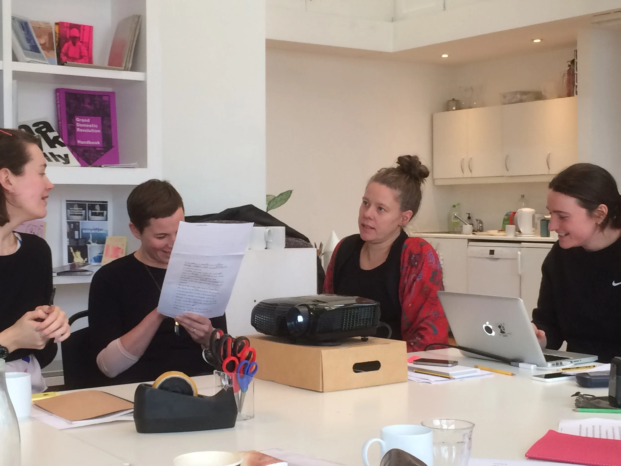 Intimate Acts, workshop led by Kajsa Dahlberg and Laura Guy, The Showroom, London, as part of Now You Can Go, December 2015. Photo: Helena Reckitt