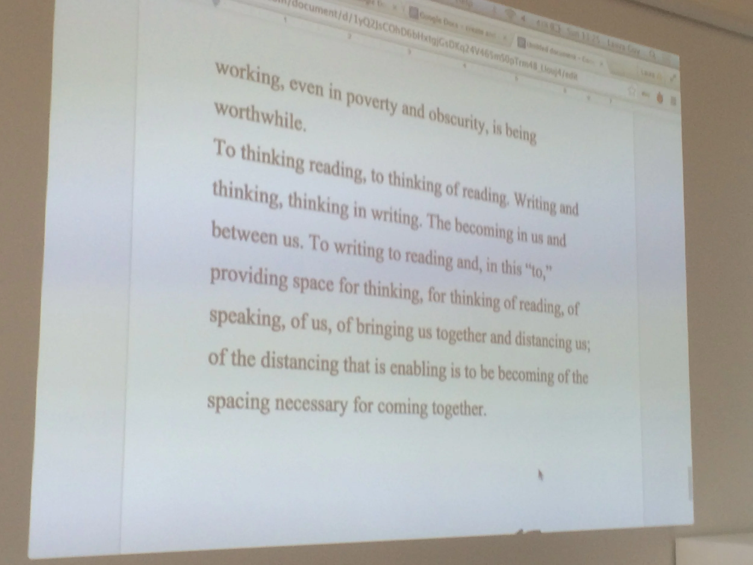 Writing exercise as part of Intimate Acts workshop led by Kajsa Dahlberg and Laura Guy, The Showroom, London, as part of Now You Can Go, December 2015. Photo: Helena Reckitt
