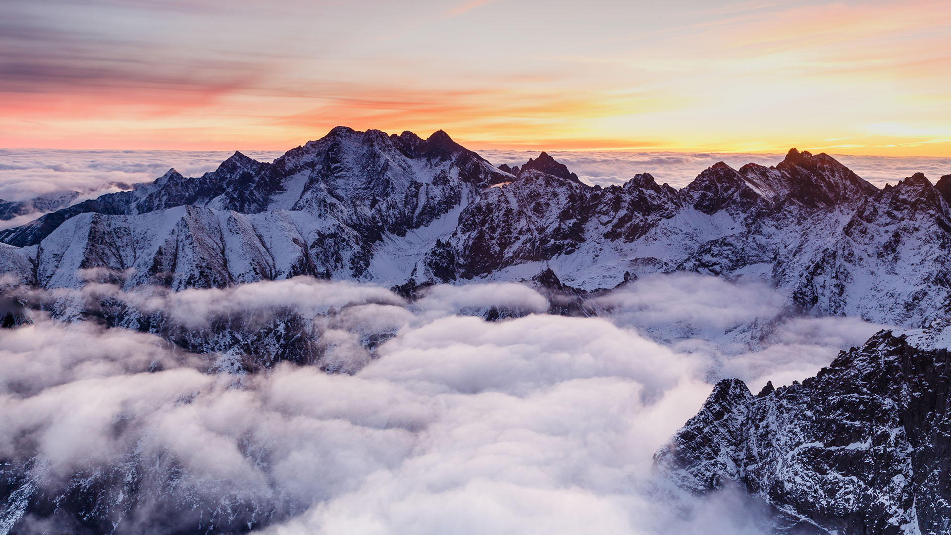 Mountain Range with Snow and Cloud