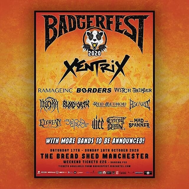 @badgerfestival_ have added even more bands to the line up. Looking forward to this with @xentrix_metal  @ramageinc @bordersbanduk and many more