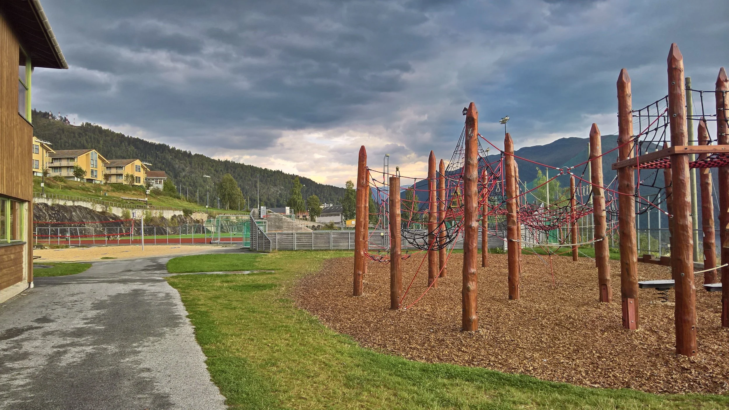 Playground by the primary school in Balestrand