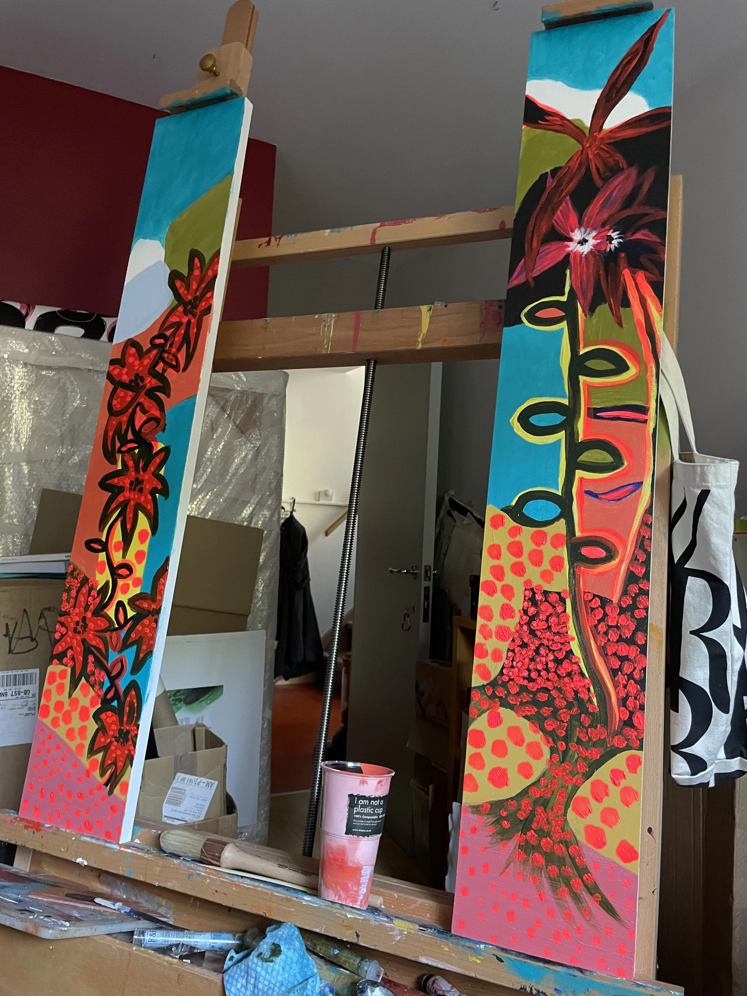 Neon dreamscape triptych  