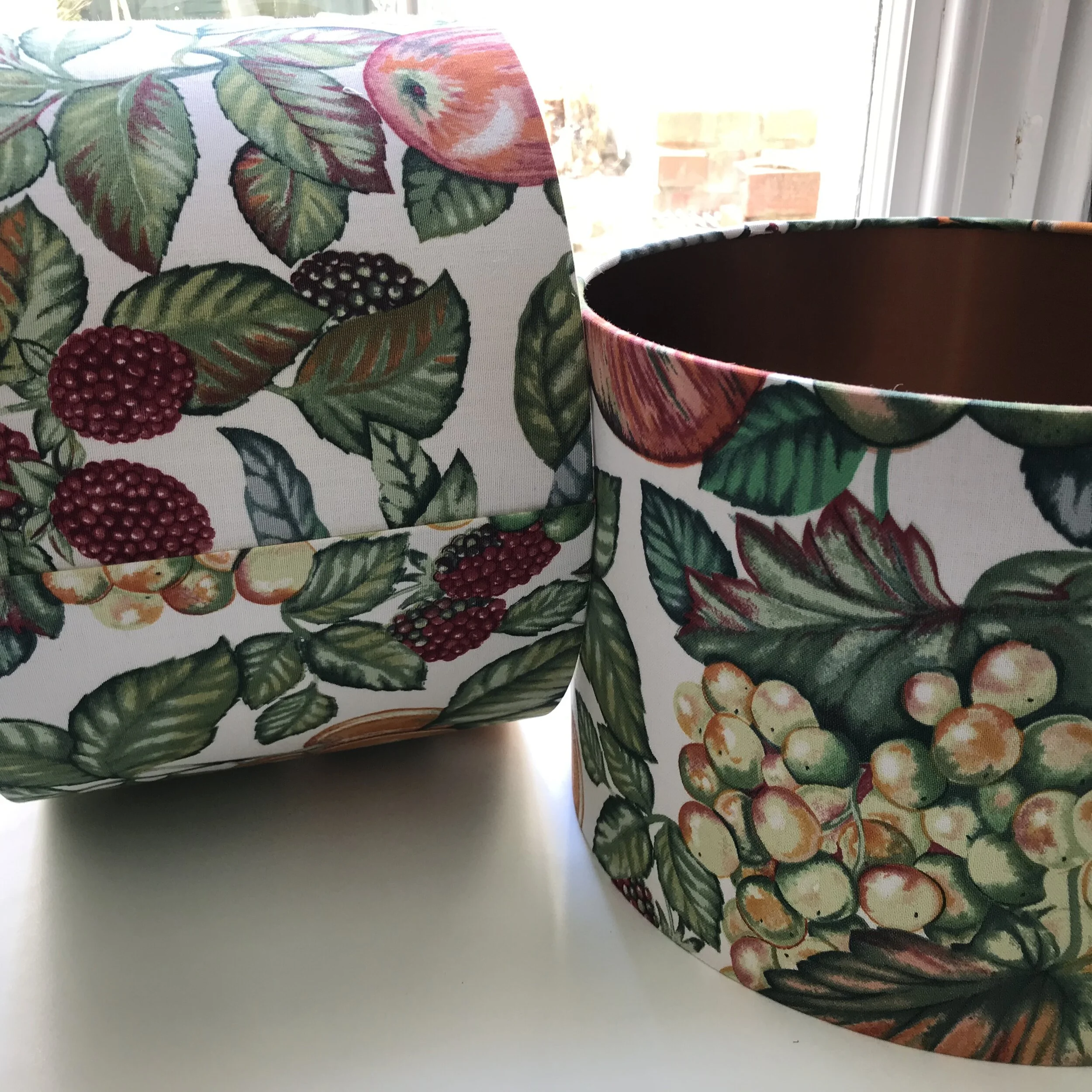 Bespoke Copper Lampshades - Pomegranate Fruit Pattern
