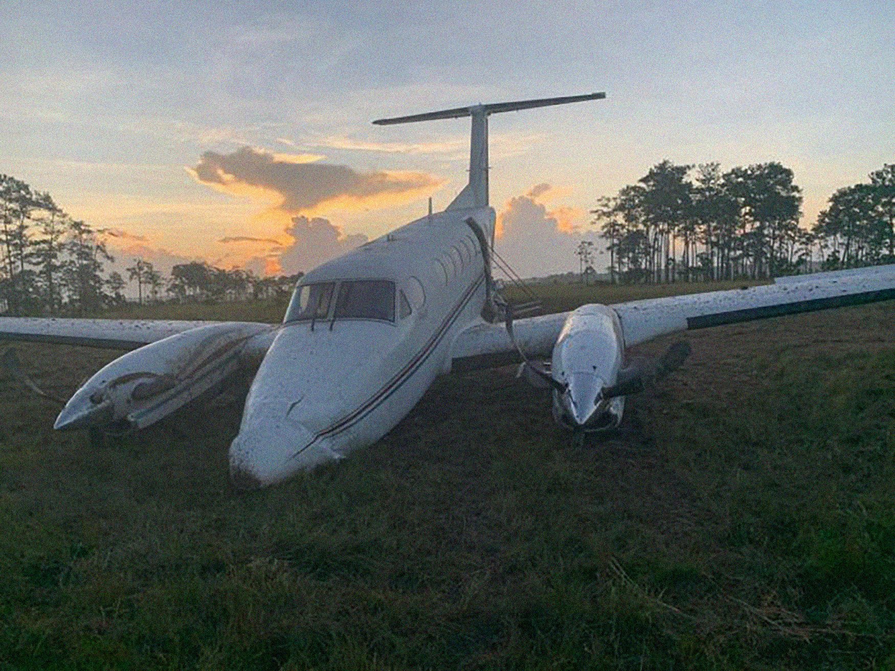  A picture taken by Honduras Special Forces of a Cessna 340 loaded with more than 100kg of cocaine landed near Brus Laguna on 30 March, 2021. Security forces engaged in a firefight with two plane pilots before sizing the shipment.  