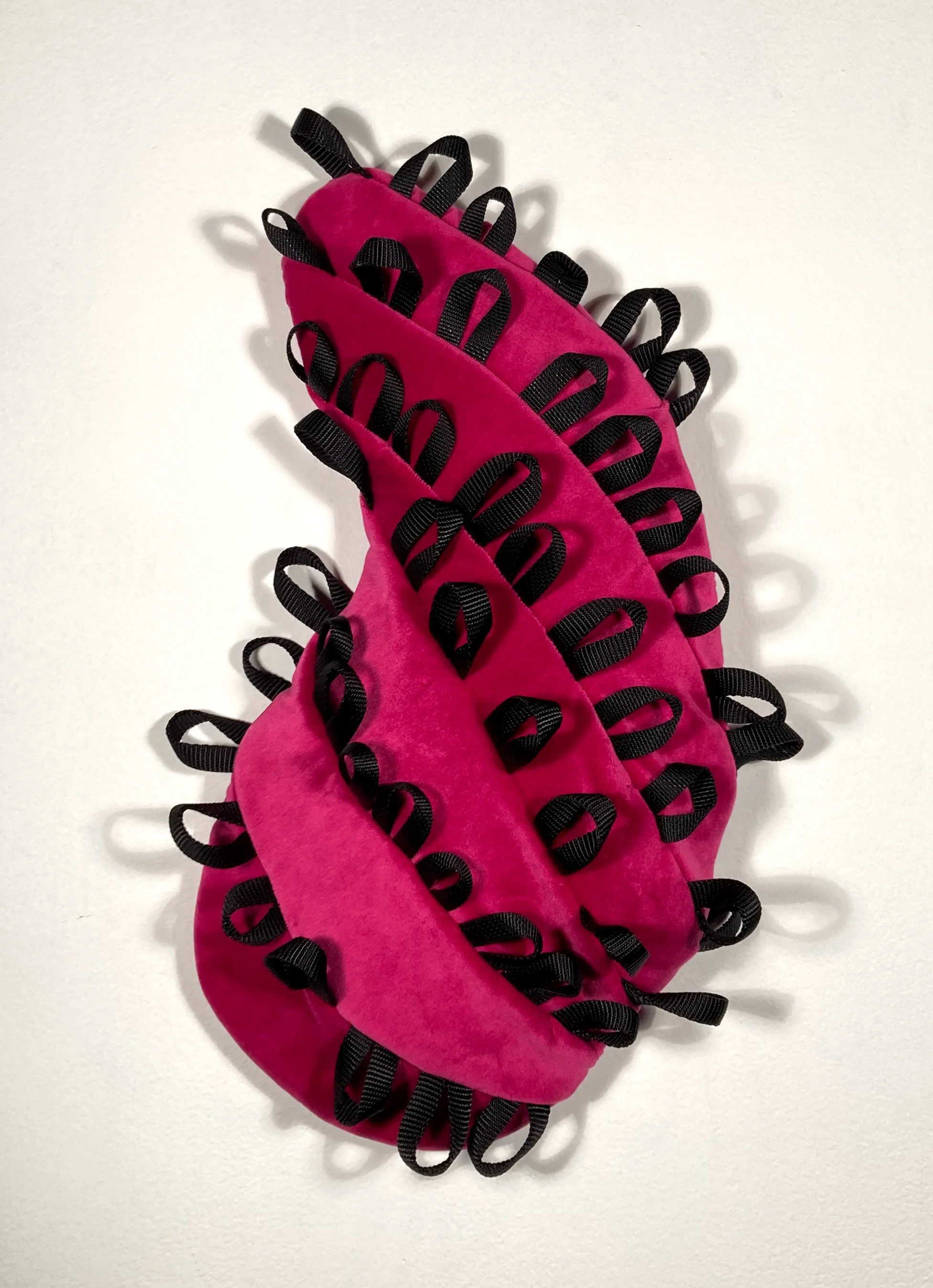   Magenta Lava    Velvet, nylon, wood   16”x12   2022 