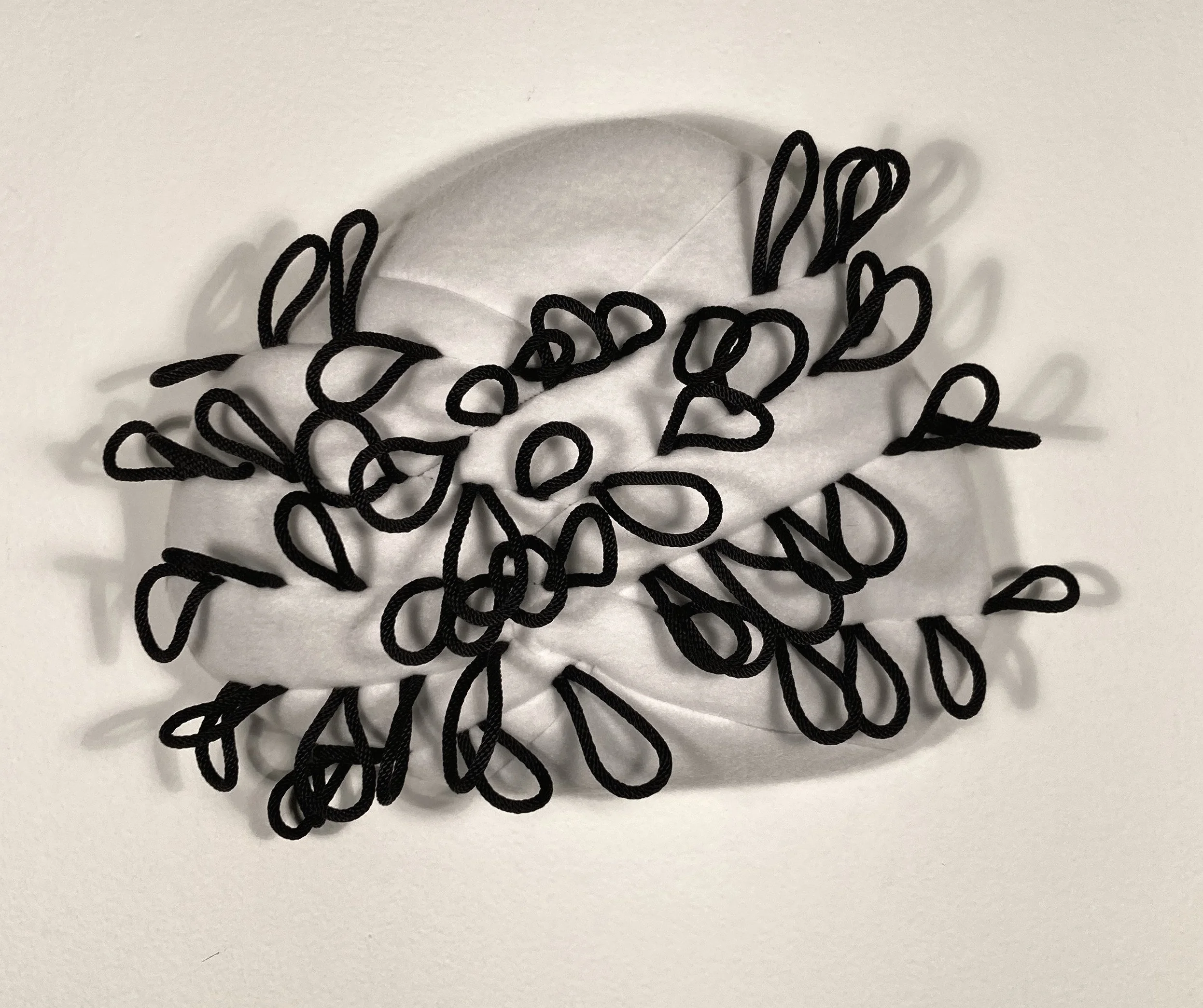   Looped    Fleece, Nylon, wood   11”x13”   2022   