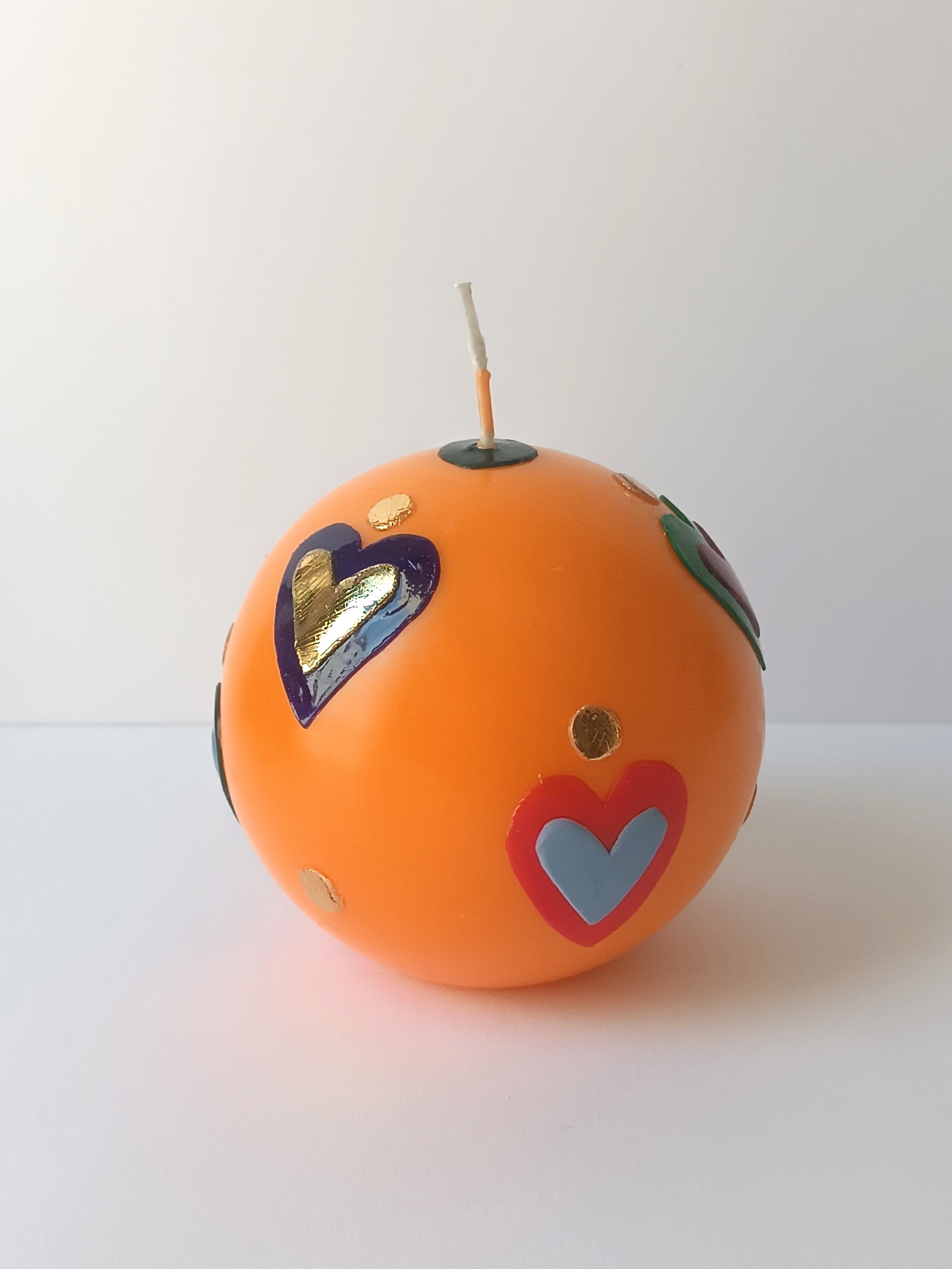 Bright Heart - Sphere Candle (Orange) 8cm