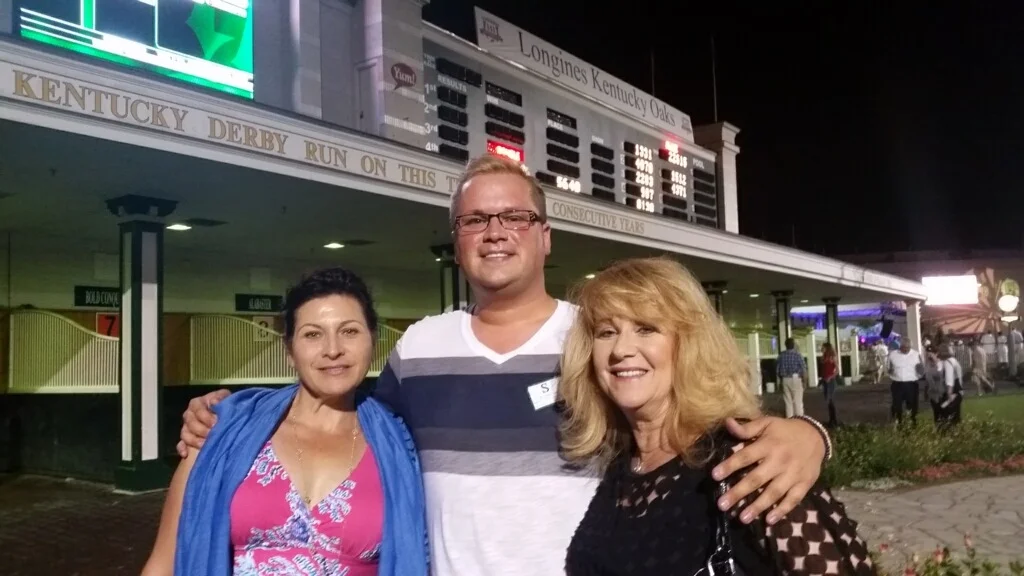 Kim, Asmussen Racing assistant Mitch Dennison &amp; KESMARC's Kirsten Johnson
