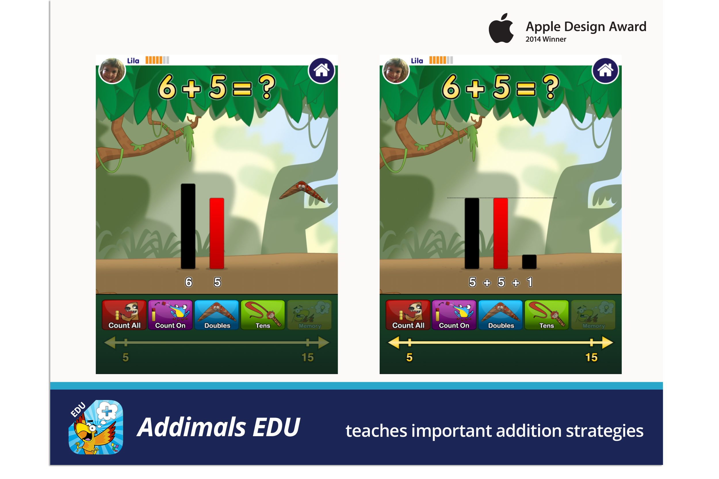 Addimals EDU teaches important addition strategies