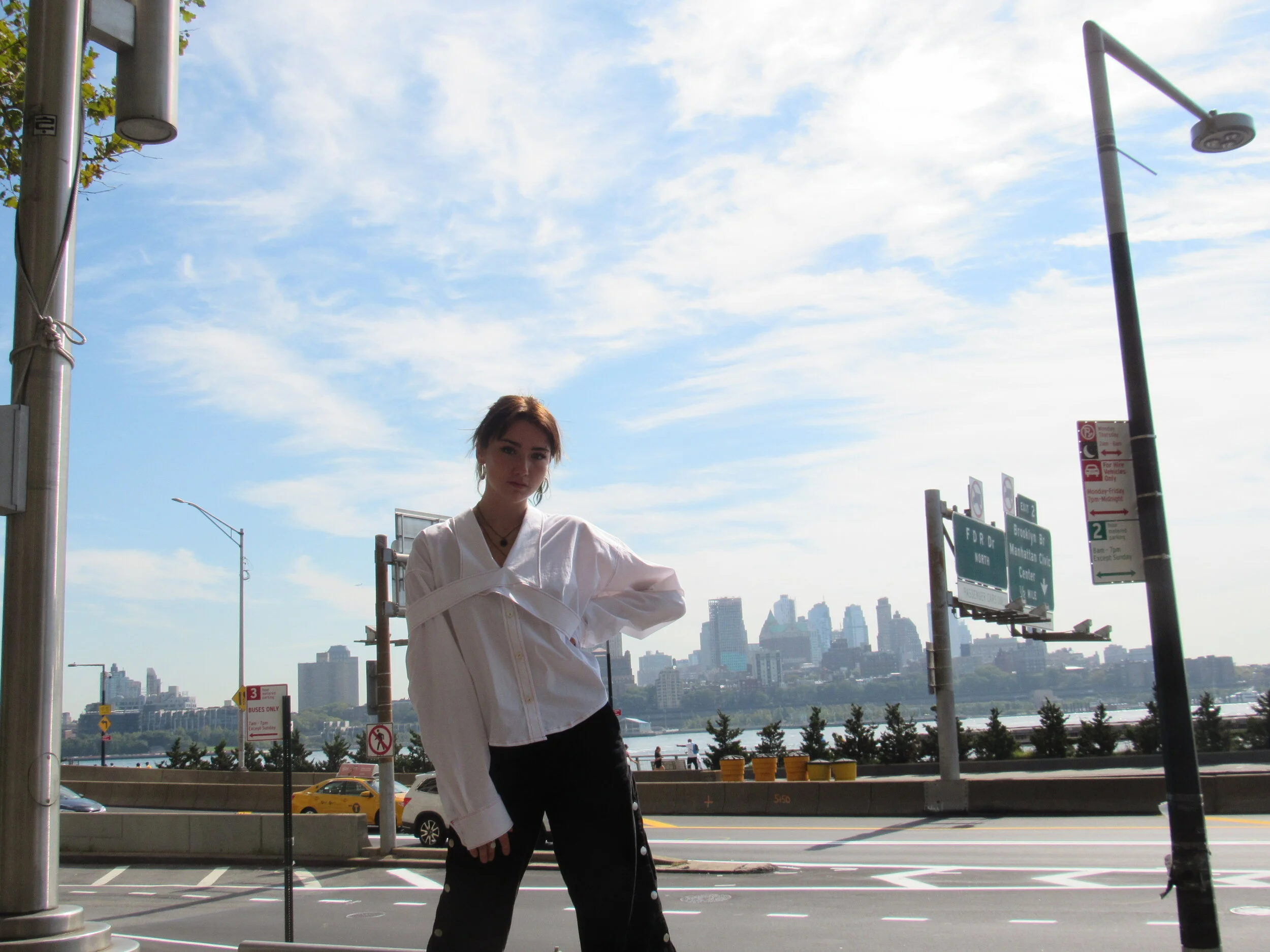  My first design assignment at Parsons was to redesign the button-up shirt. I created a garment inspired by white-collar workers and capitalism.  