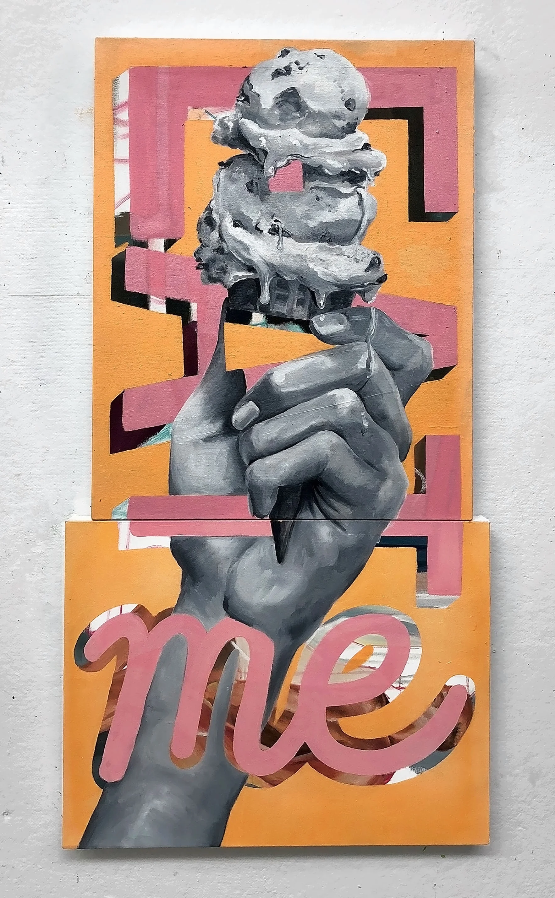 Eat Me 18 x 24” and 16 x 20” diptych, oil on canvas