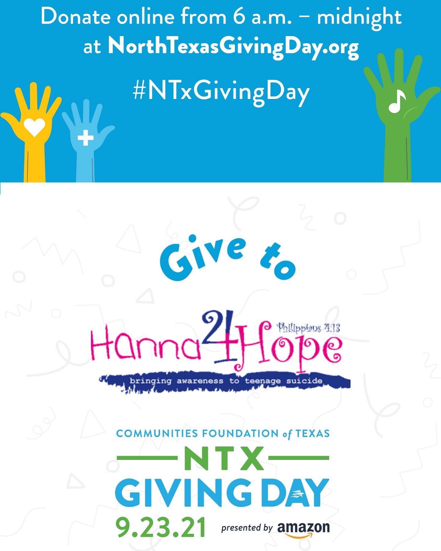 It's almost North Texas Giving Day!

Your gift matters.
Everyone can be a philanthropist on NTX Giving Day! No matter the size of the gift, your role as a giver increases the capacity of nonprofits like ours to do the work. #NTxGivingDay

DONATE HERE