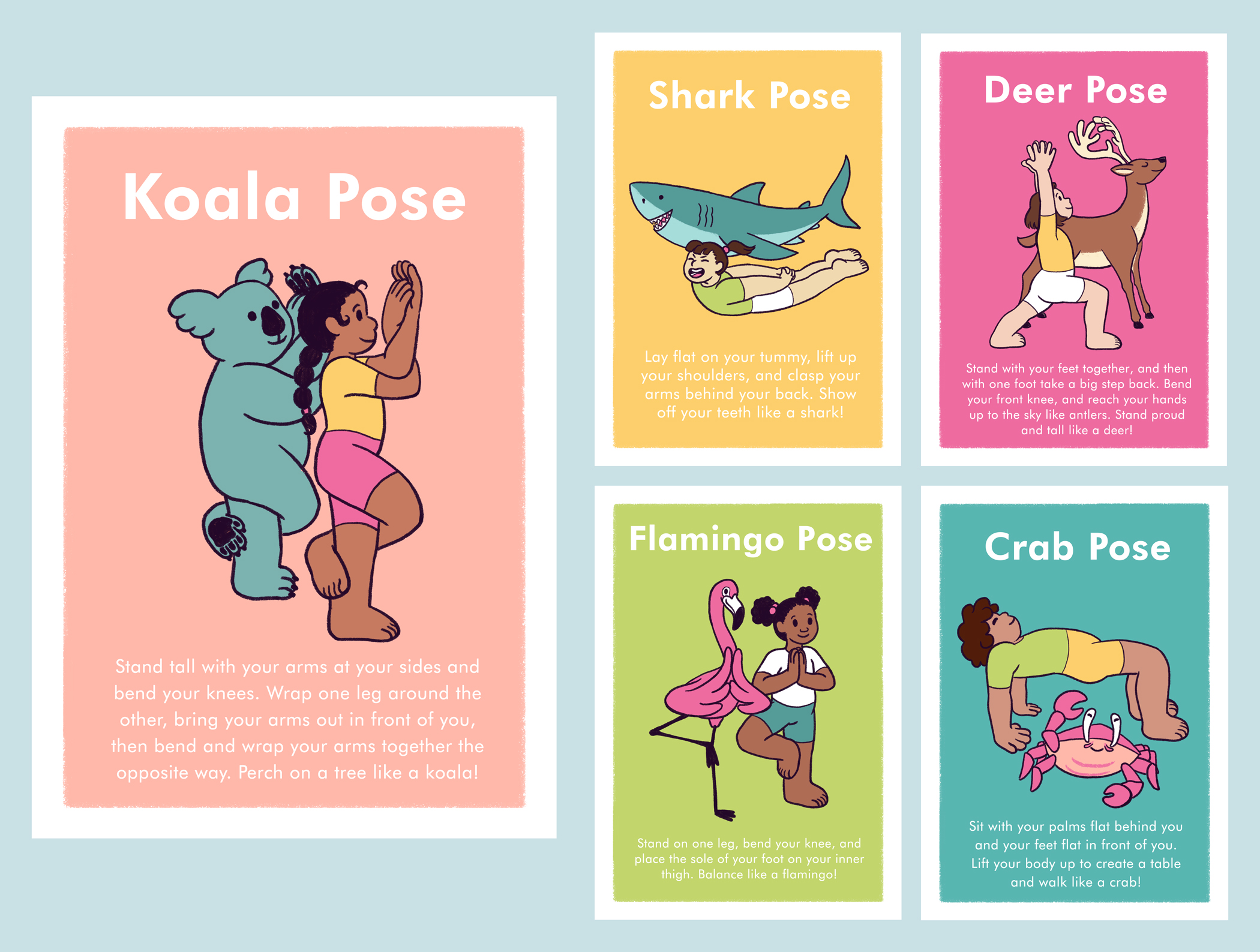 Animal Yoga Cards — Kate Visnaw Illustration