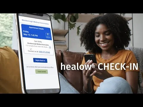 How Patients Can Start Using Our Contactless Check-in Method healow® CHECK-IN (patient-facing)