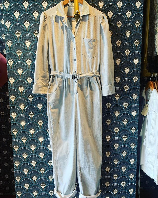 We have lots of great jumpsuits in store this week all colours and all sizes. Stripey ones, lurex ones, workwear ones, 80s realness ones. Pop in and see us while stocks last. #retrouvevintage #sustainablefashion #vintagestyle