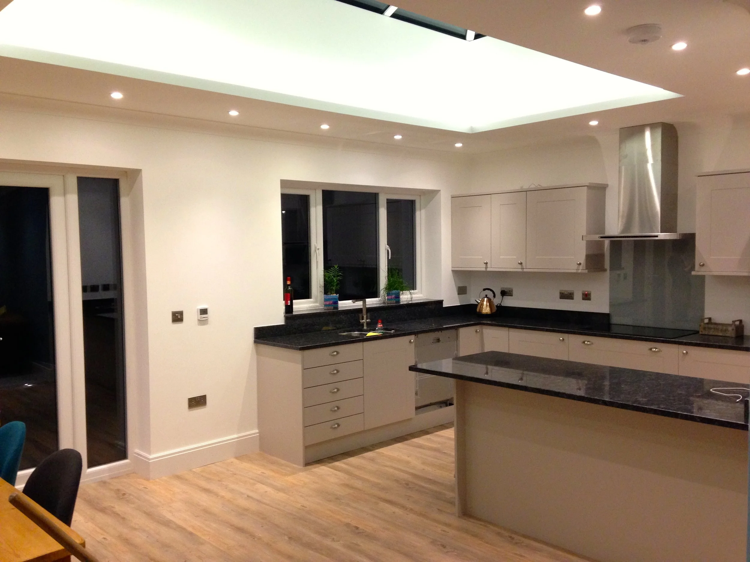 Roof lantern floods the room with light.