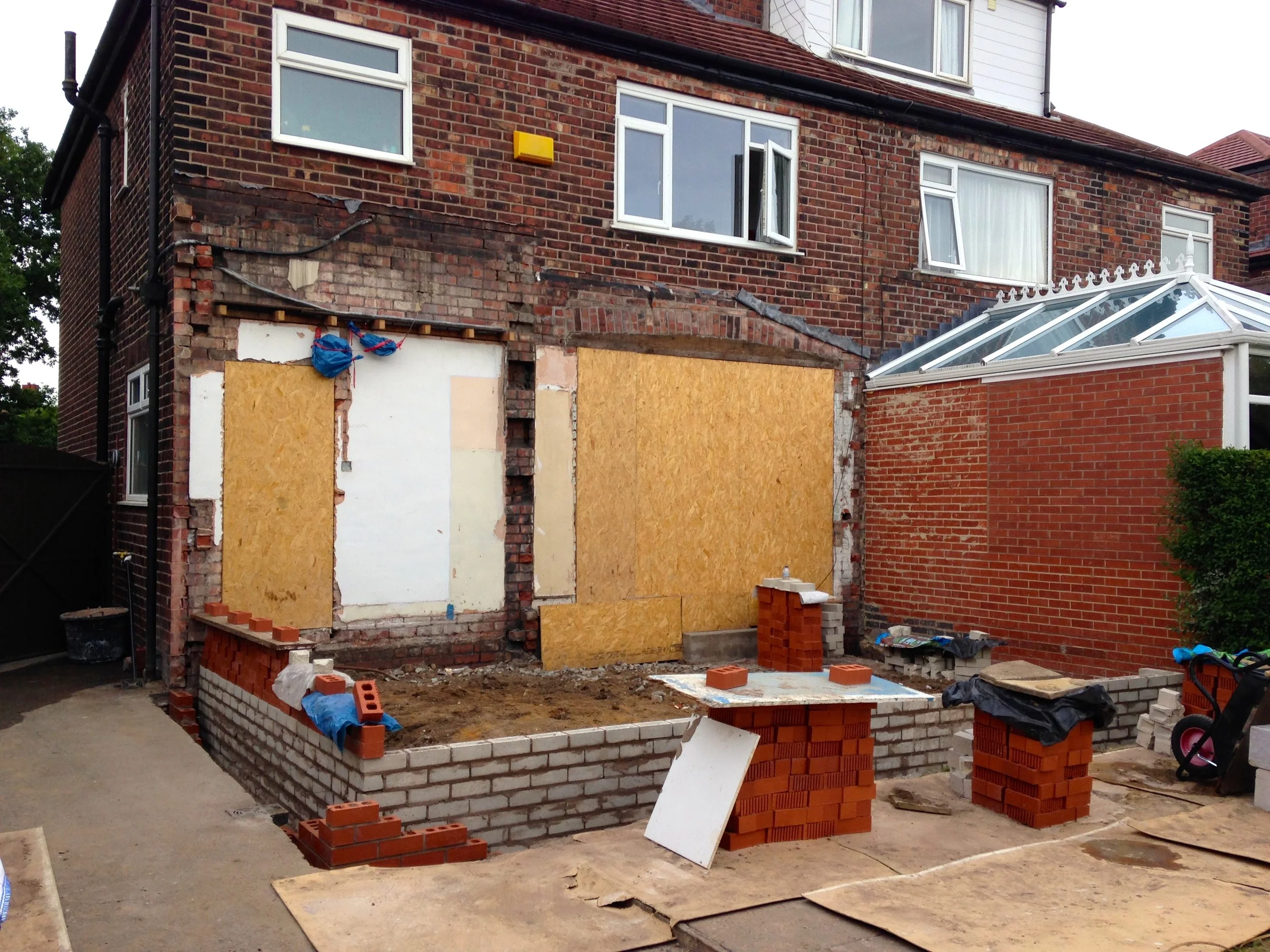 Walls removed for open-plan living. All works compliant with building control and structural engineers’ reports.