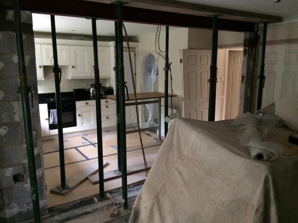 Walls removed and knocked-through for open-plan living.
