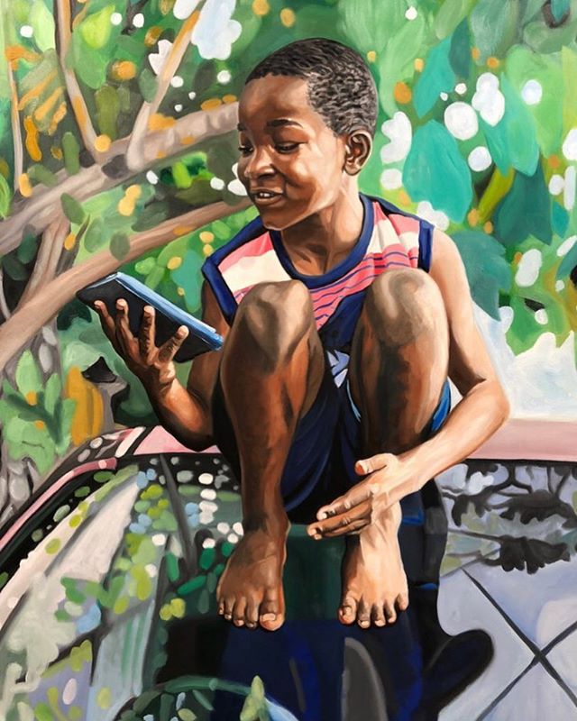 This little guy had the most mischievous grin. I&rsquo;m not sure whether or not he was supposed to have his mom&rsquo;s phone at this time, but he wasn&rsquo;t giving it back any time soon. 
#paint #art #caribbean #cayman #caymanislands #island #isl