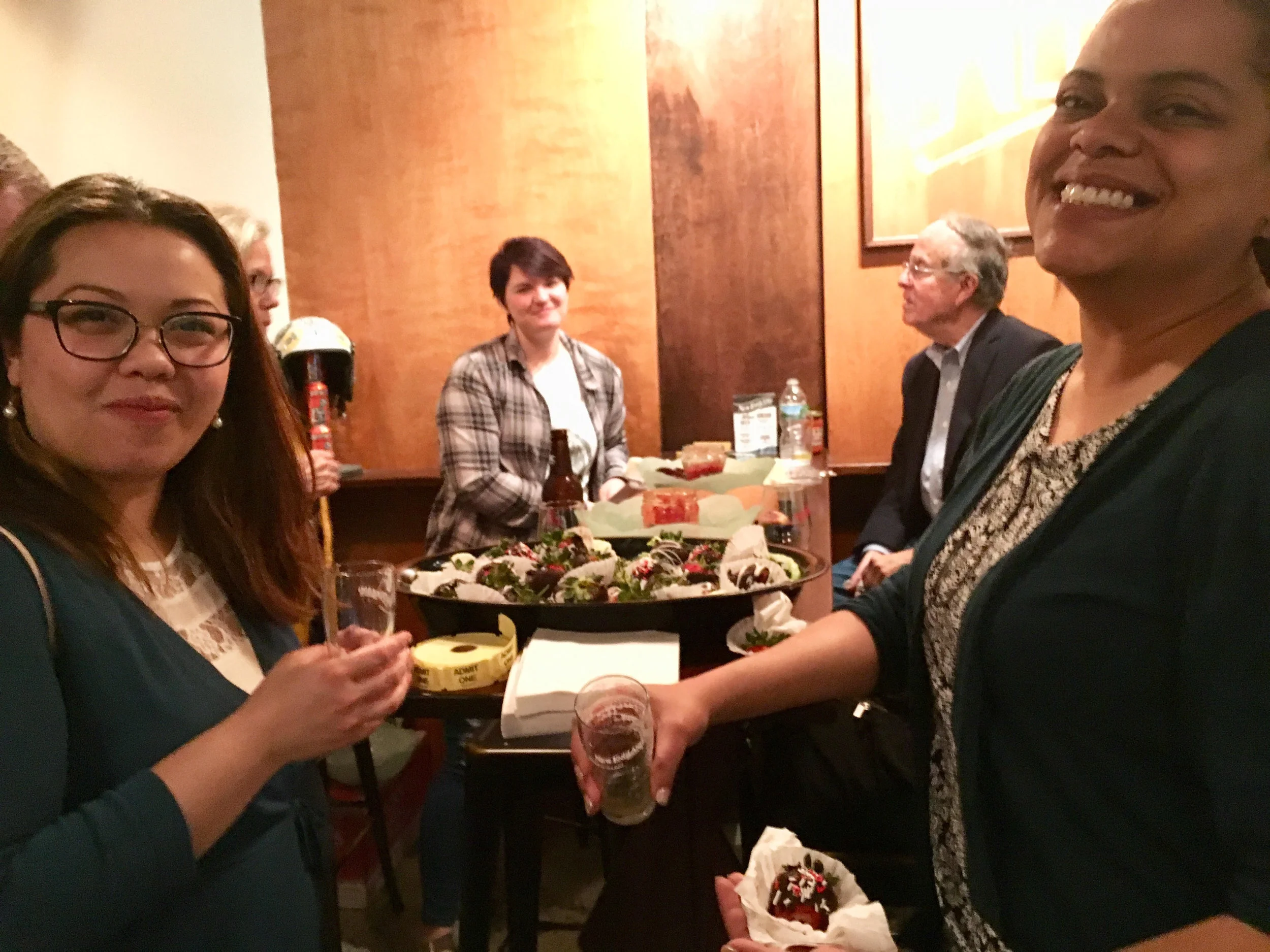 Board member Uyen Thy Ho, former intern Kelsey Hitchcock, board member Phil Smith, and friend of the soup kitchen at last year’s Growlers for Goulash!