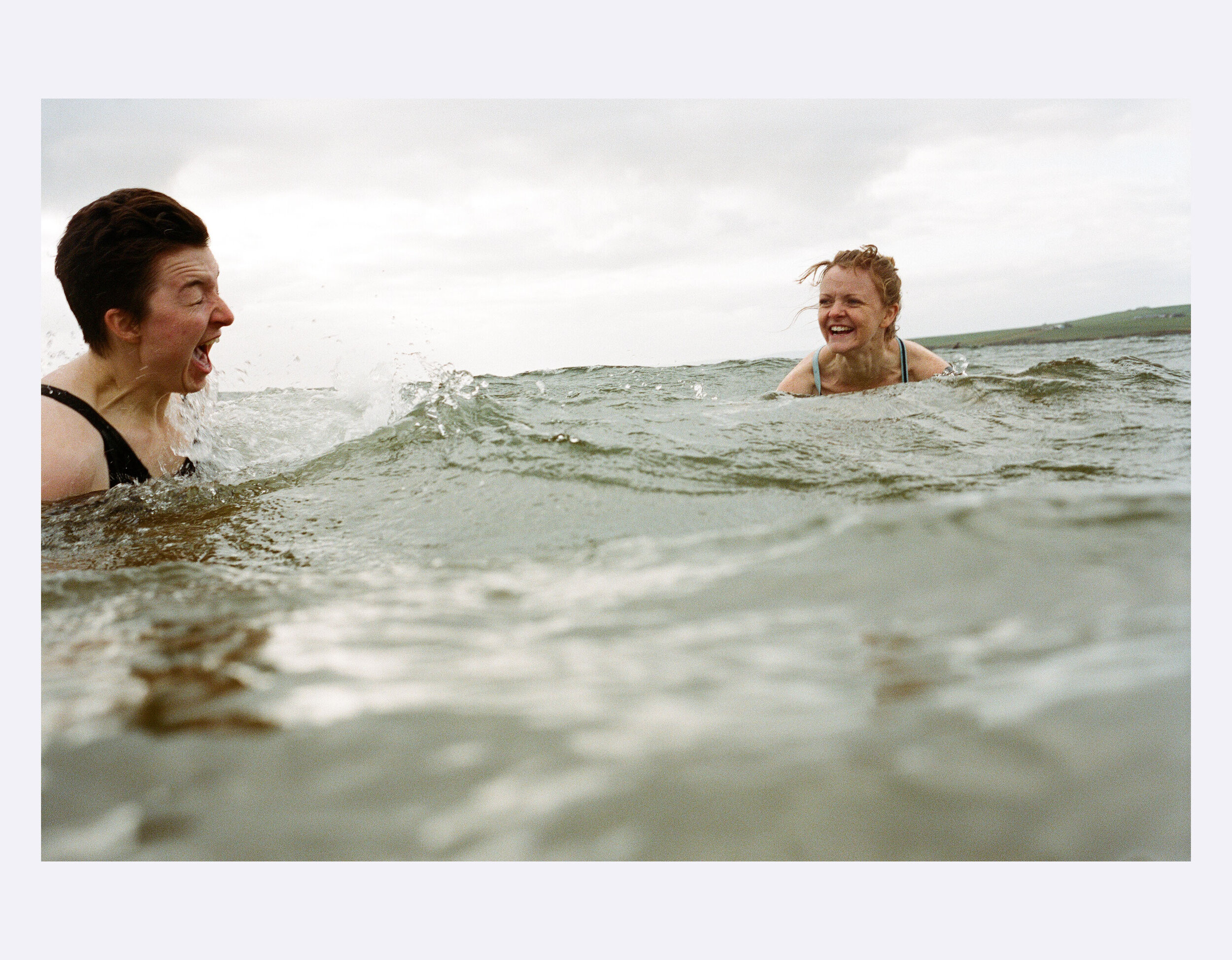 “Types 1 &amp; 2 fun.. Autumnal dip w/ Jess Morgan &amp; Jo Caulf Scapa Flow, Orkney” 