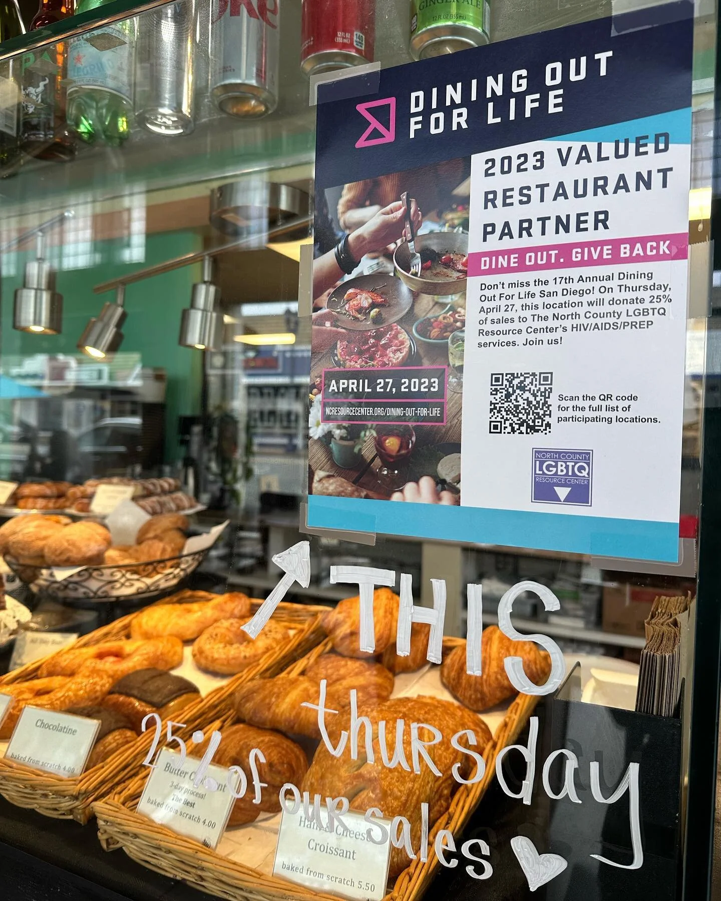 THIS THURSDAY!

🩷 We&rsquo;ll be donating 25% of our sales to The North County LGBTQ Resource Center&rsquo;s HIV/AIDS/PREP services 🩷 

Hours for Thursday 4/27/23 7:30am-1pm 

We hope to see you all 🩷

#northcountyresourcecenter #pmb #lgbtq #petit