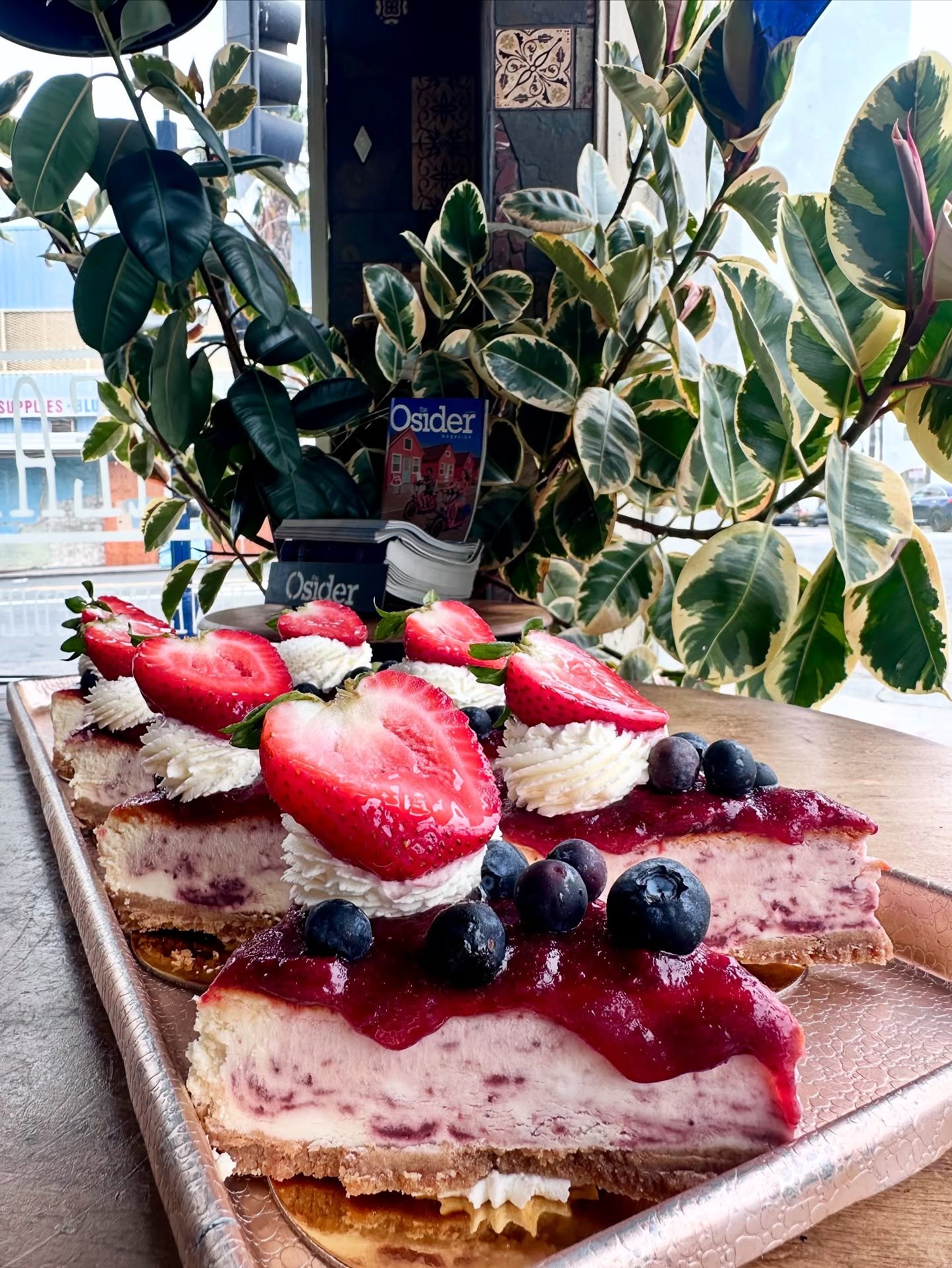 🍓🫐 Say hello to summer in a slice!
Our housemade Strawberry Blueberry Cheesecake is made completely from scratch &mdash; rich, creamy, and topped with fresh berries and whipped cream ✨ It&rsquo;s just as dreamy as it looks!

✨ Come enjoy a slice in